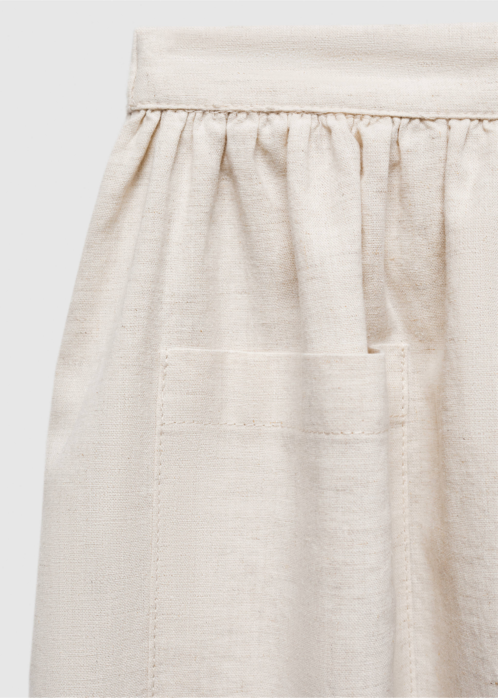 Linen pocketed skirt - Details of the article 8, Light/Pastel Grey. Ref: 67085743-00.