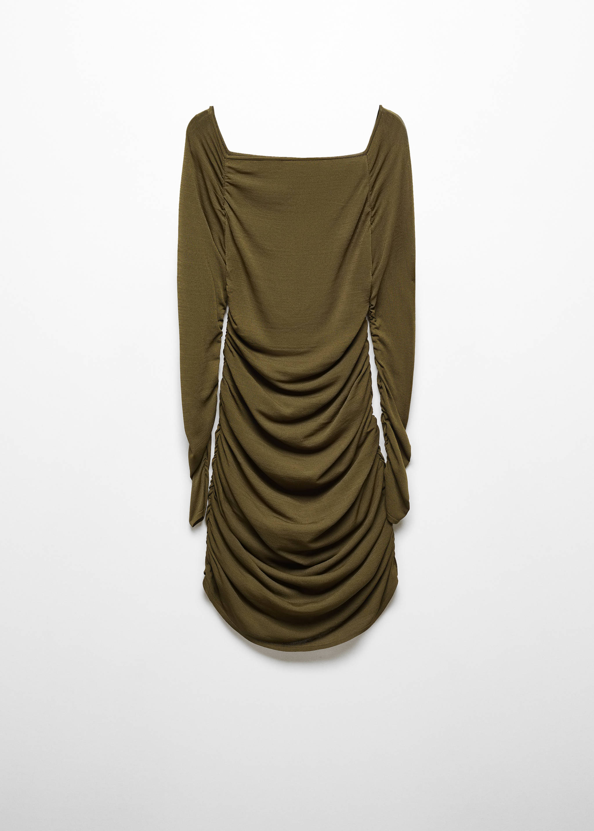 Šaty s nabíráním a hranatým výstřihem - Zboží bez modelu
