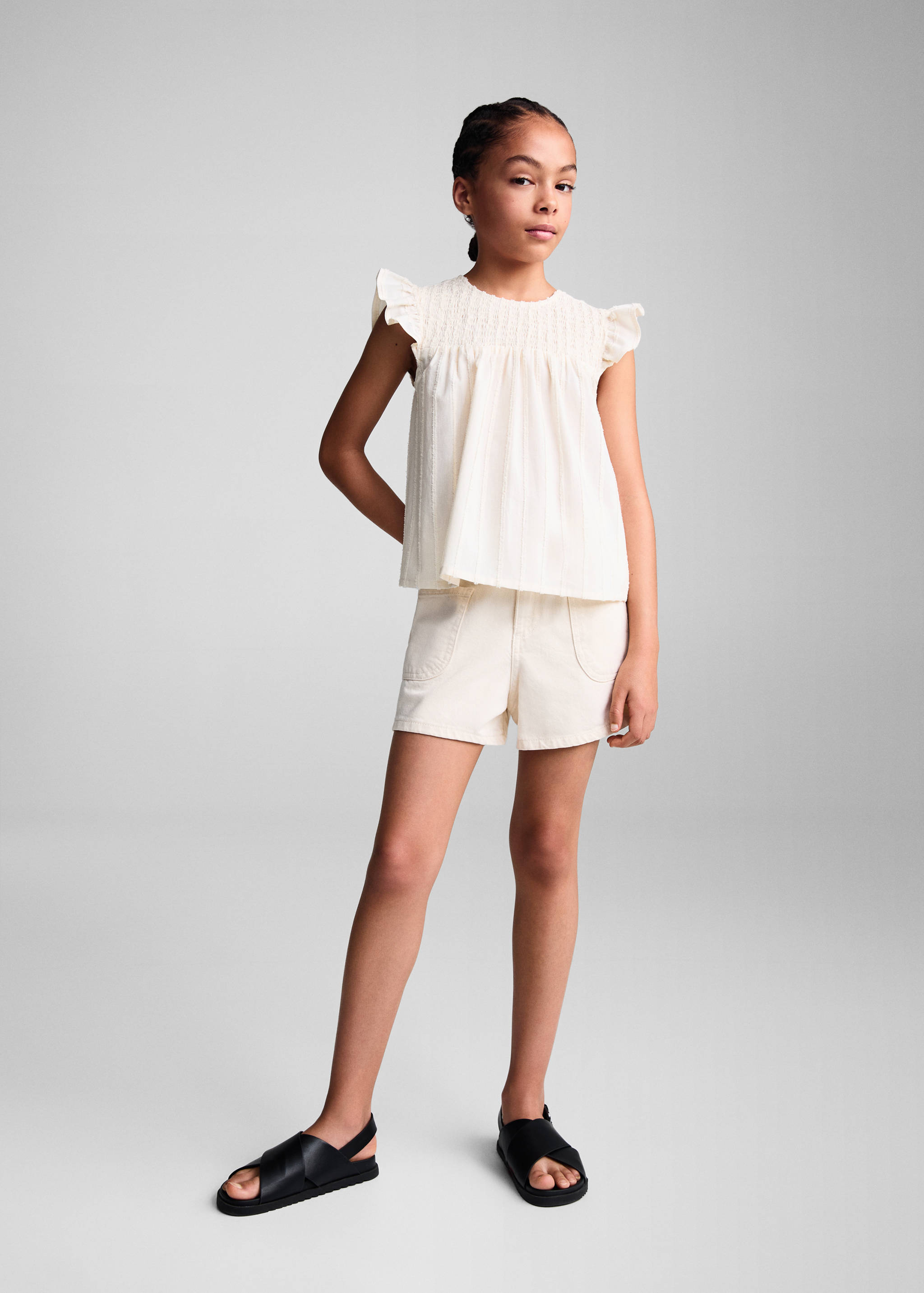 Ruched blouse with ruffles - General plane