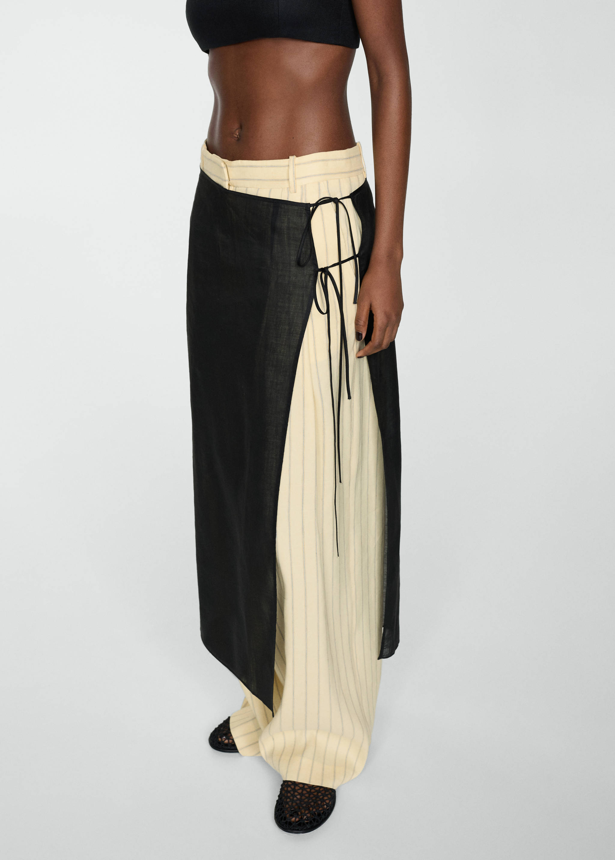 Ramio pareo skirt with slit - Medium plane