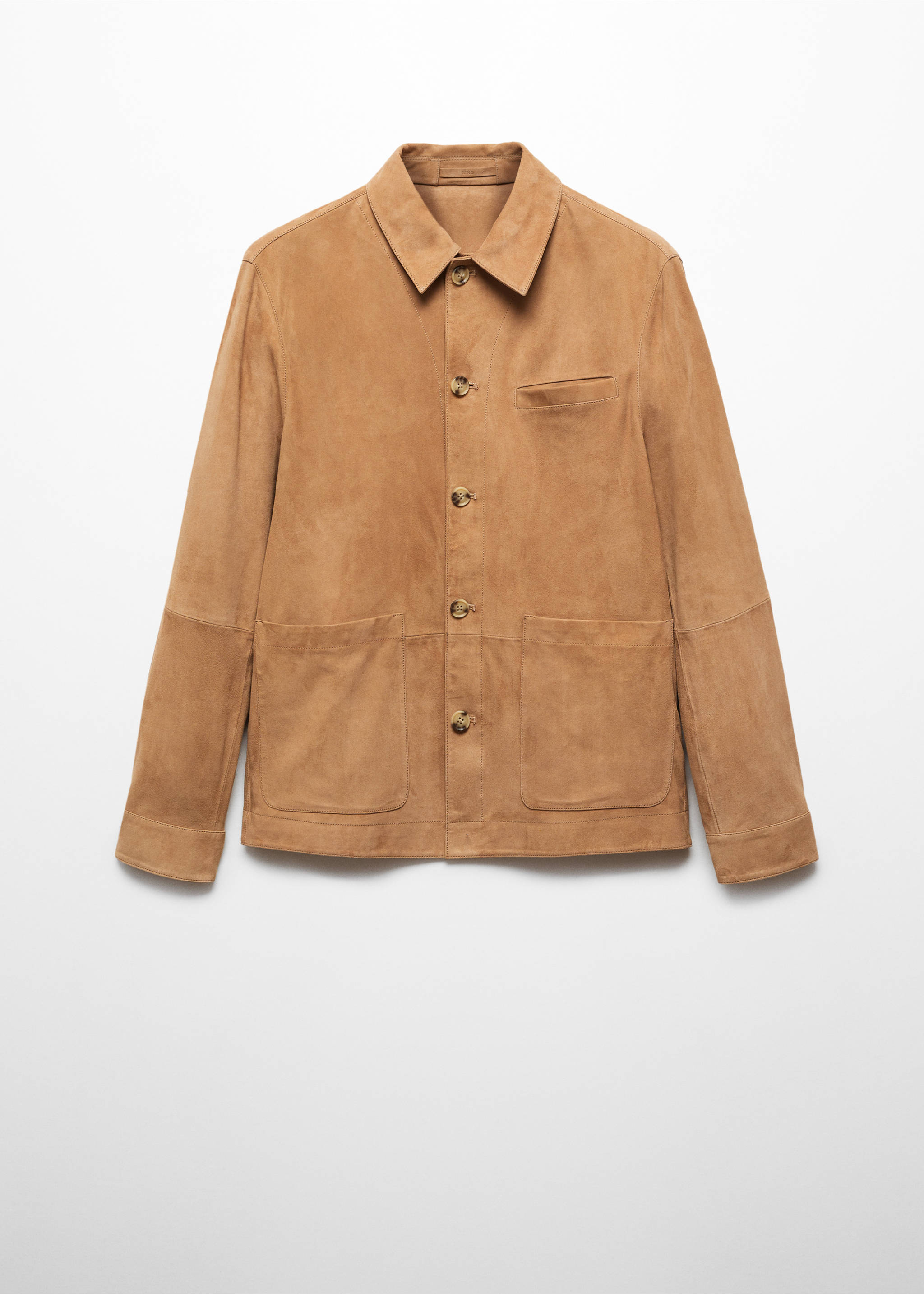 Wildleder-Overshirt mit Tasche - Artikel ohne Model, Mittelbraun. Ref: 67085978-00.