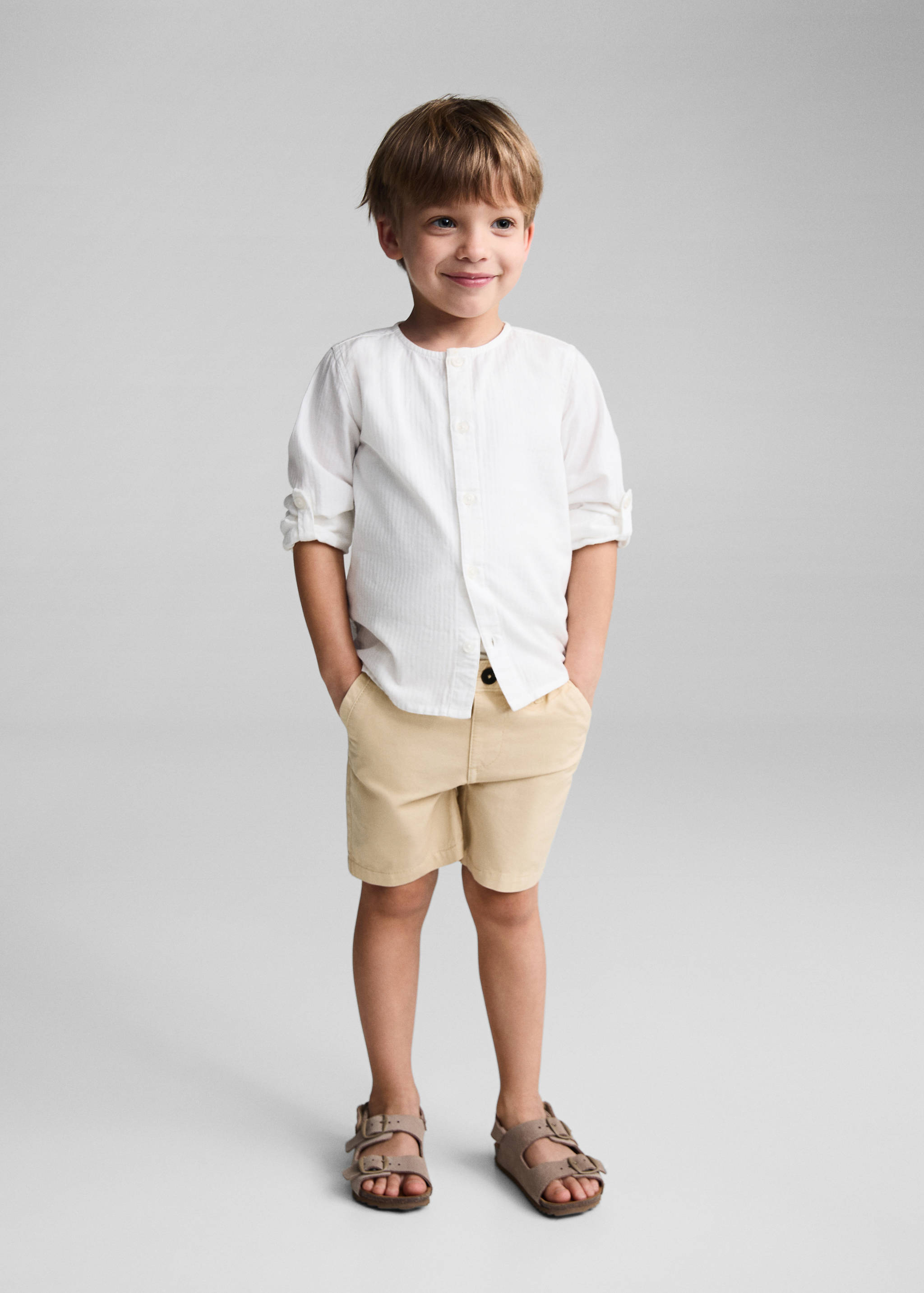 Slim-fit chino cotton bermuda shorts - General plane