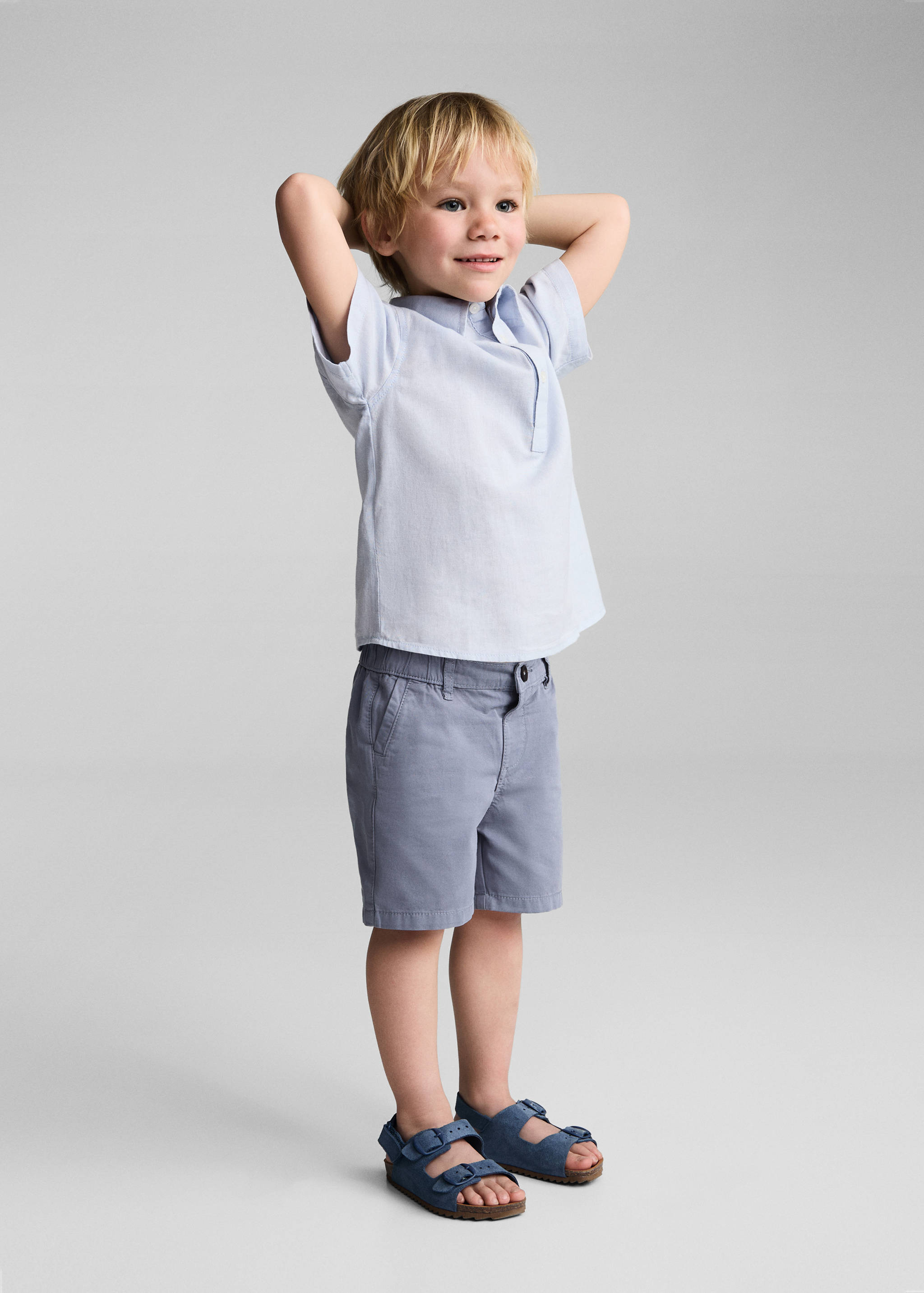 Slim-fit chino cotton bermuda shorts - General plane