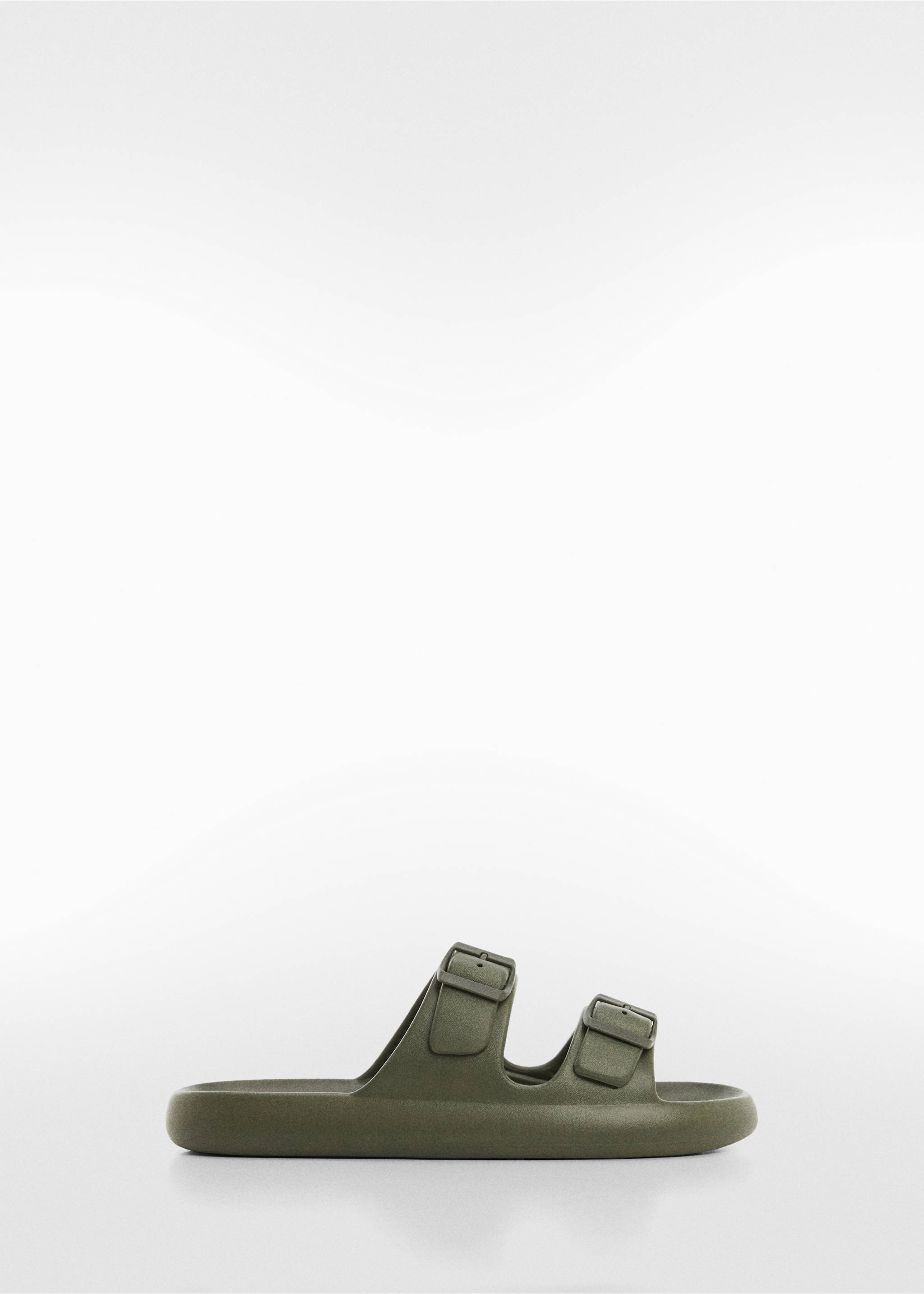 Double-buckle rubber sandals - Article without model, Khaki. Ref: 67086000-00.