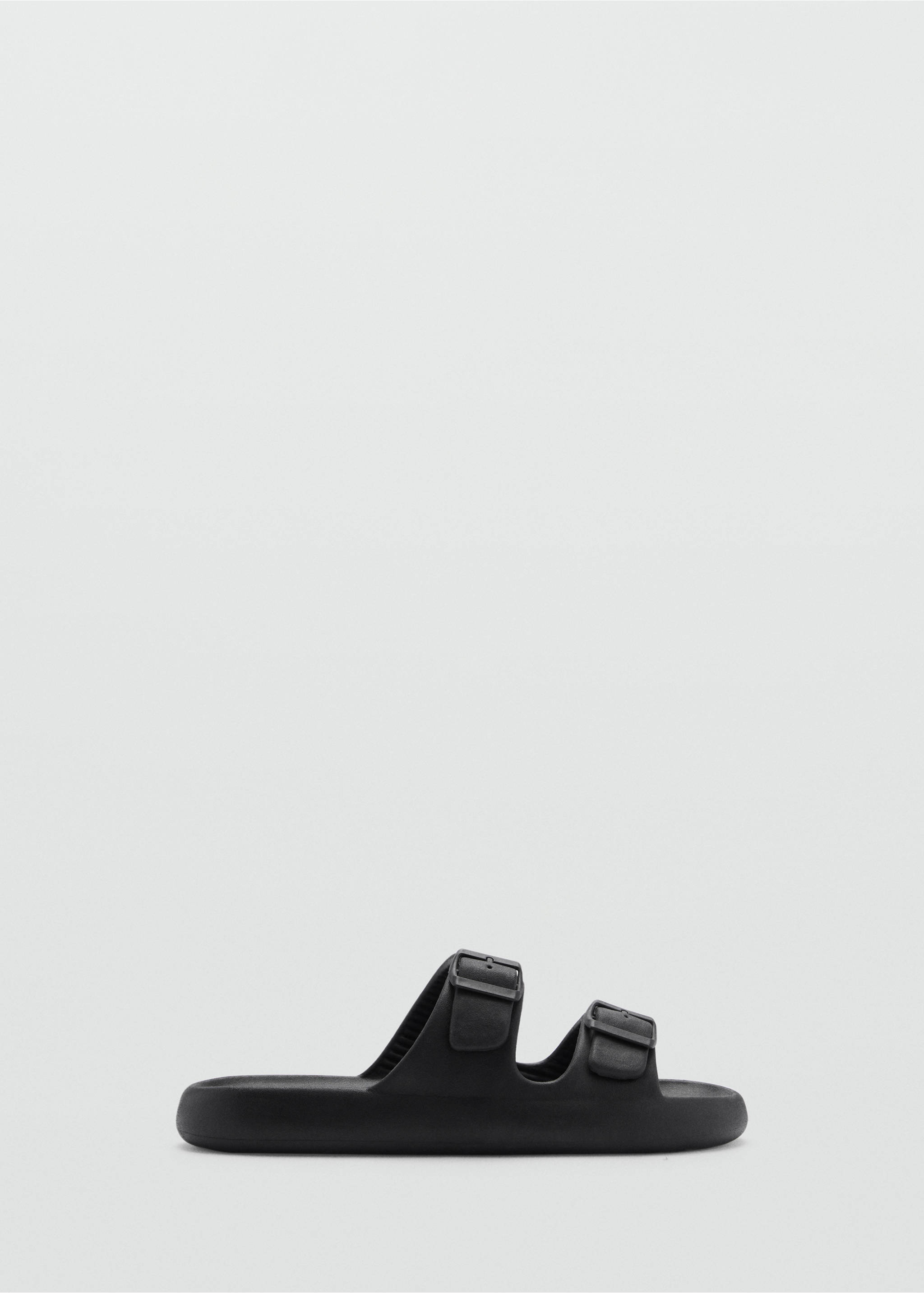 Double-buckle rubber sandals - Article without model, Black. Ref: 67086000-00.