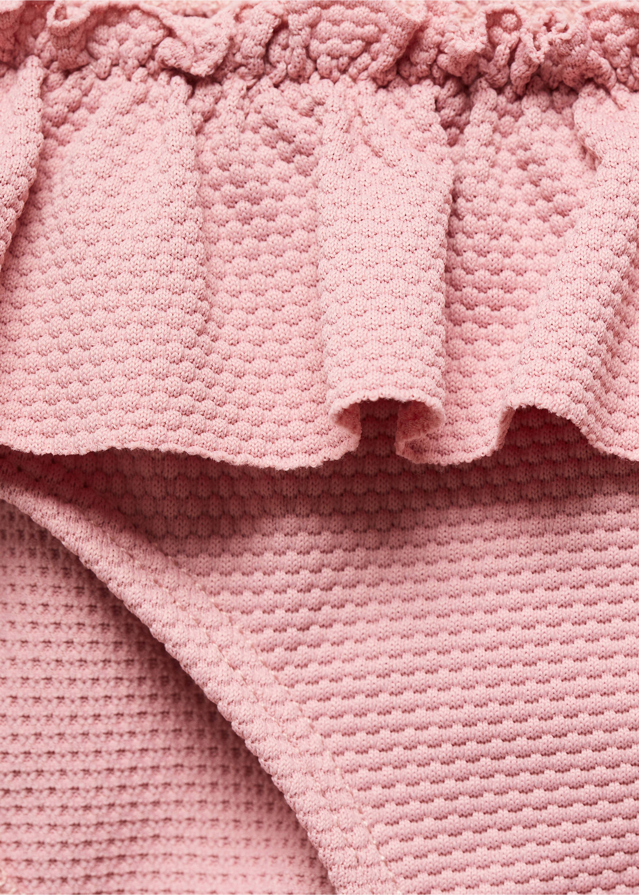 Bikini bottoms with ruffles - Details of the article 8, Pale Pink. Ref: 67086012-00.