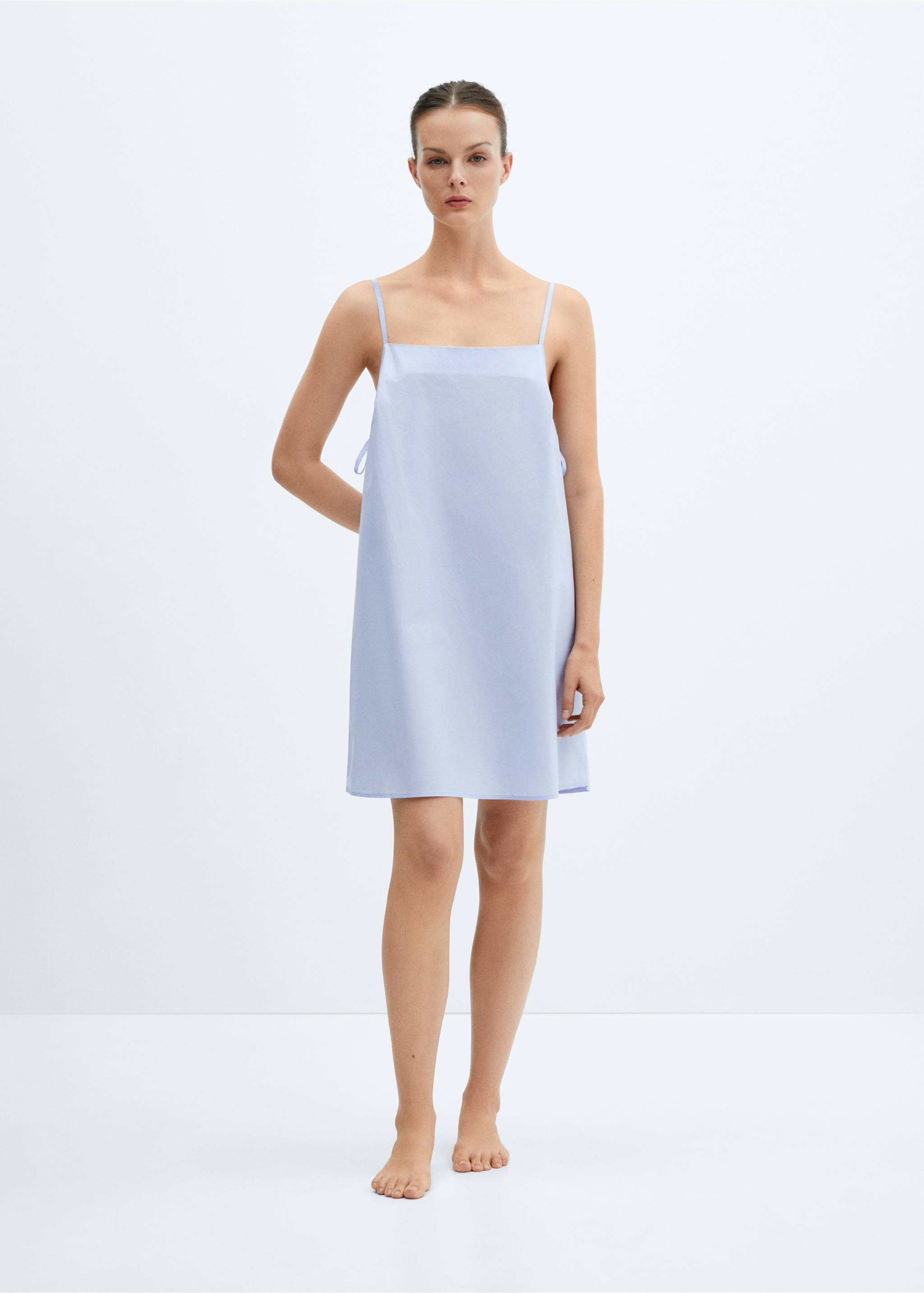 Nachthemd aus 100 % Baumwolle - Allgemeine Ansicht, Himmelblau. Ref: 67086016-00.