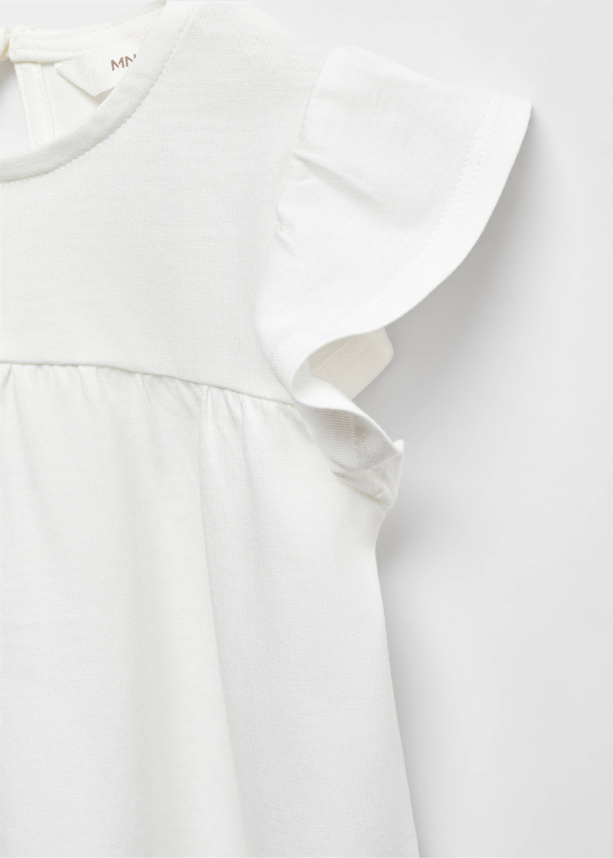 Frills embroidered t-shirt - Details of the article 0, Off White. Ref: 67086020-00.