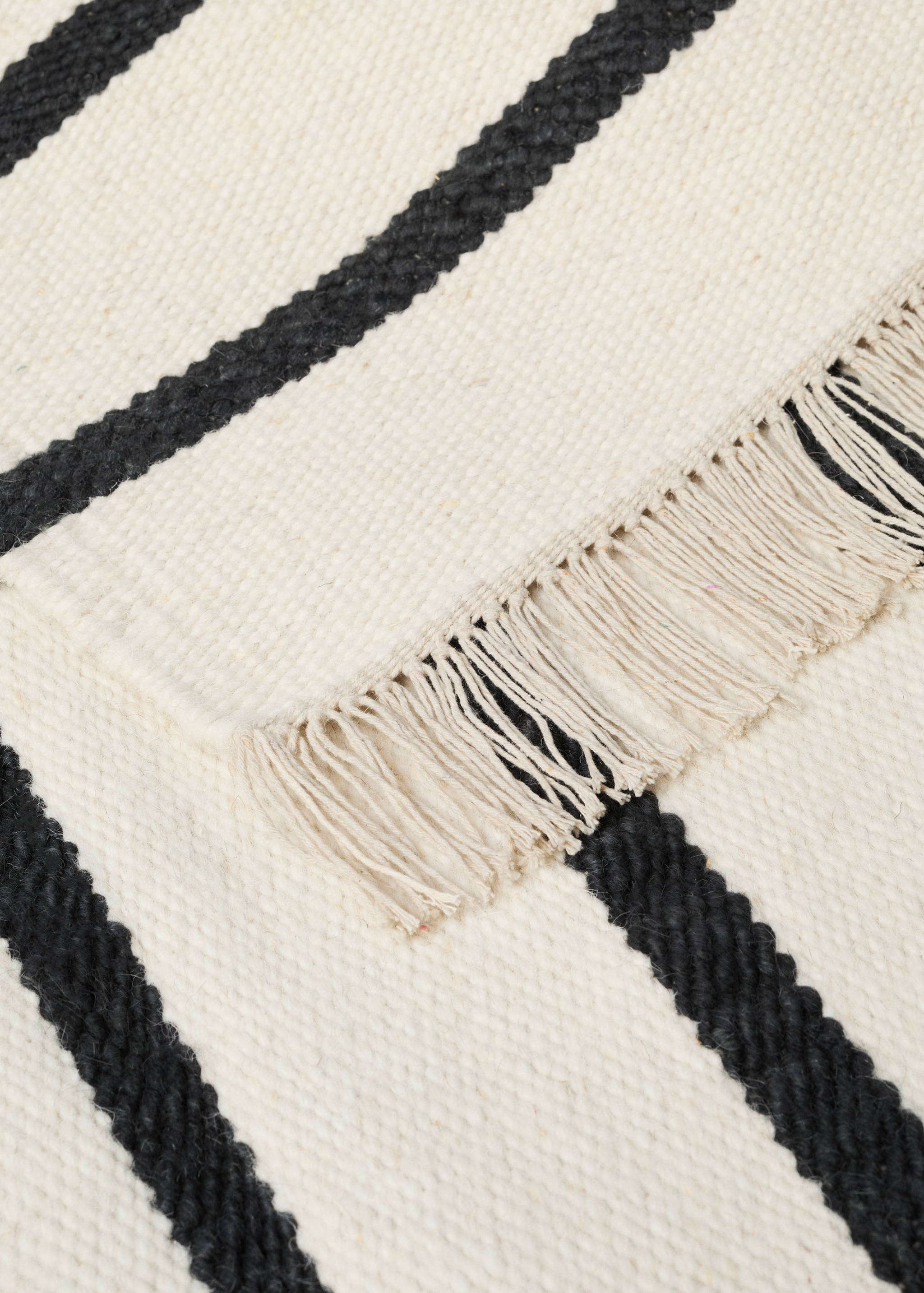 Tapis 100 % laine rayures franges - Détail de l'article 1