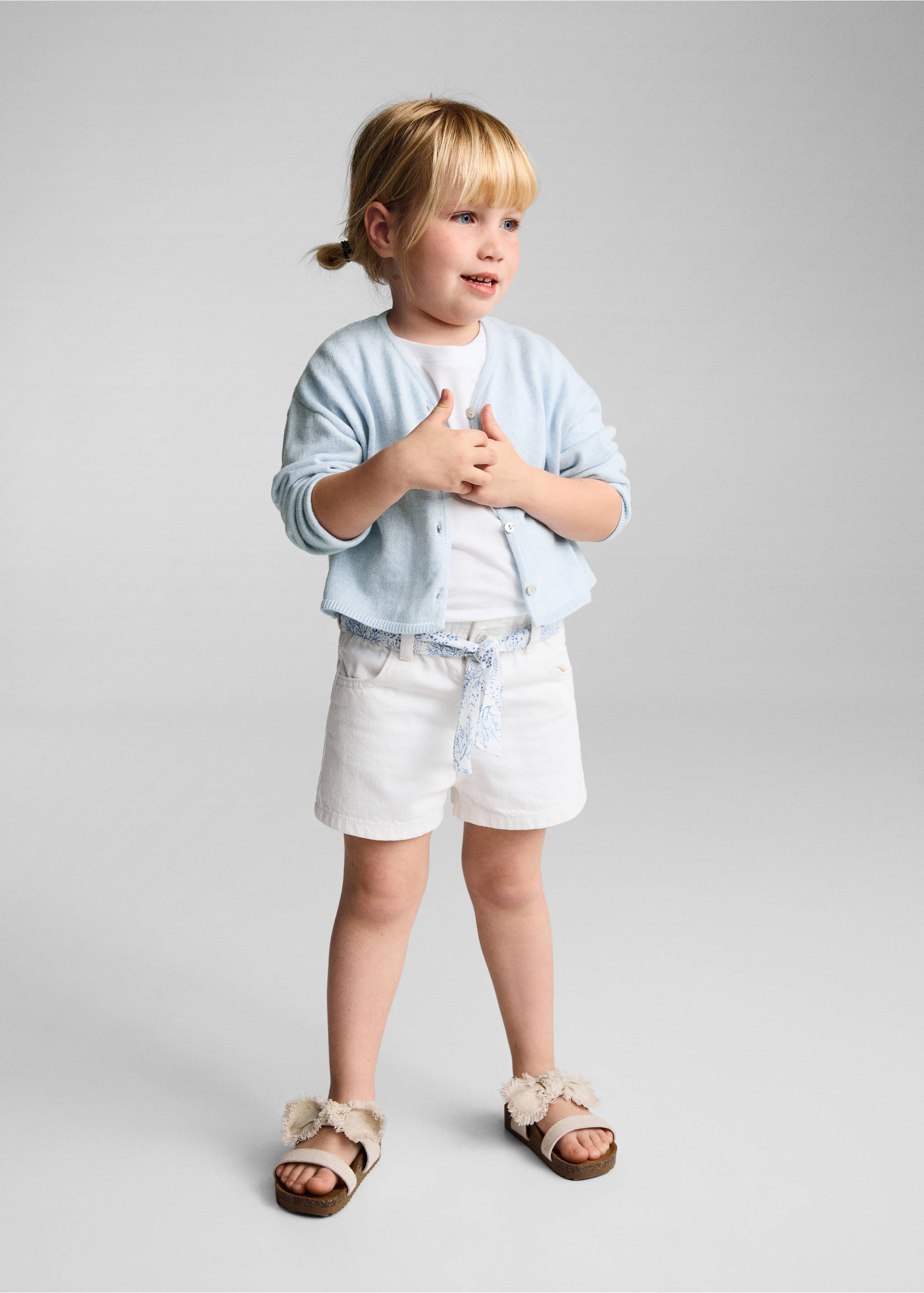 Buttoned cotton cardigan - General plane, Blue. Ref: 67086028-00.