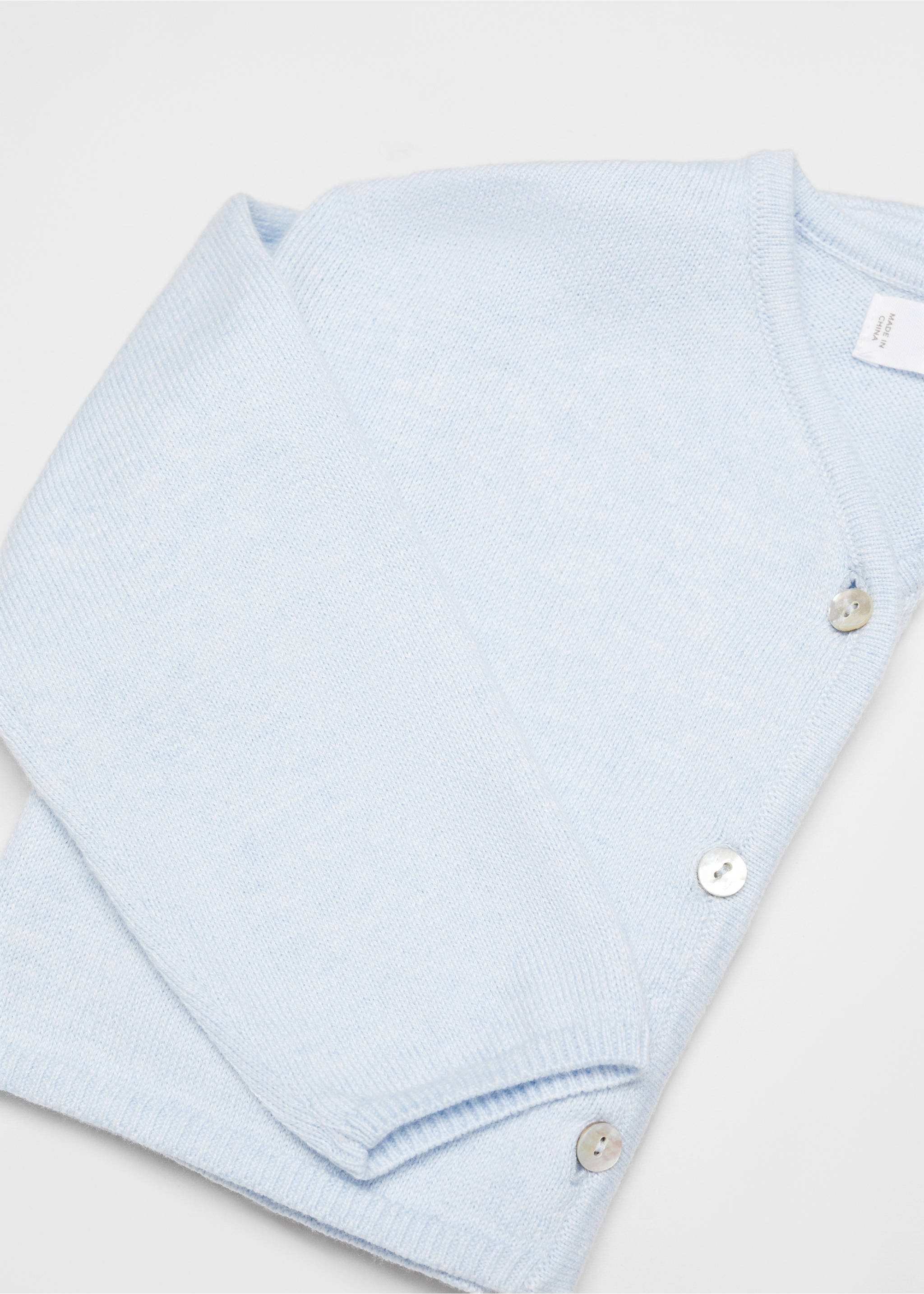 Buttoned cotton cardigan - Details of the article 0, Blue. Ref: 67086028-00.