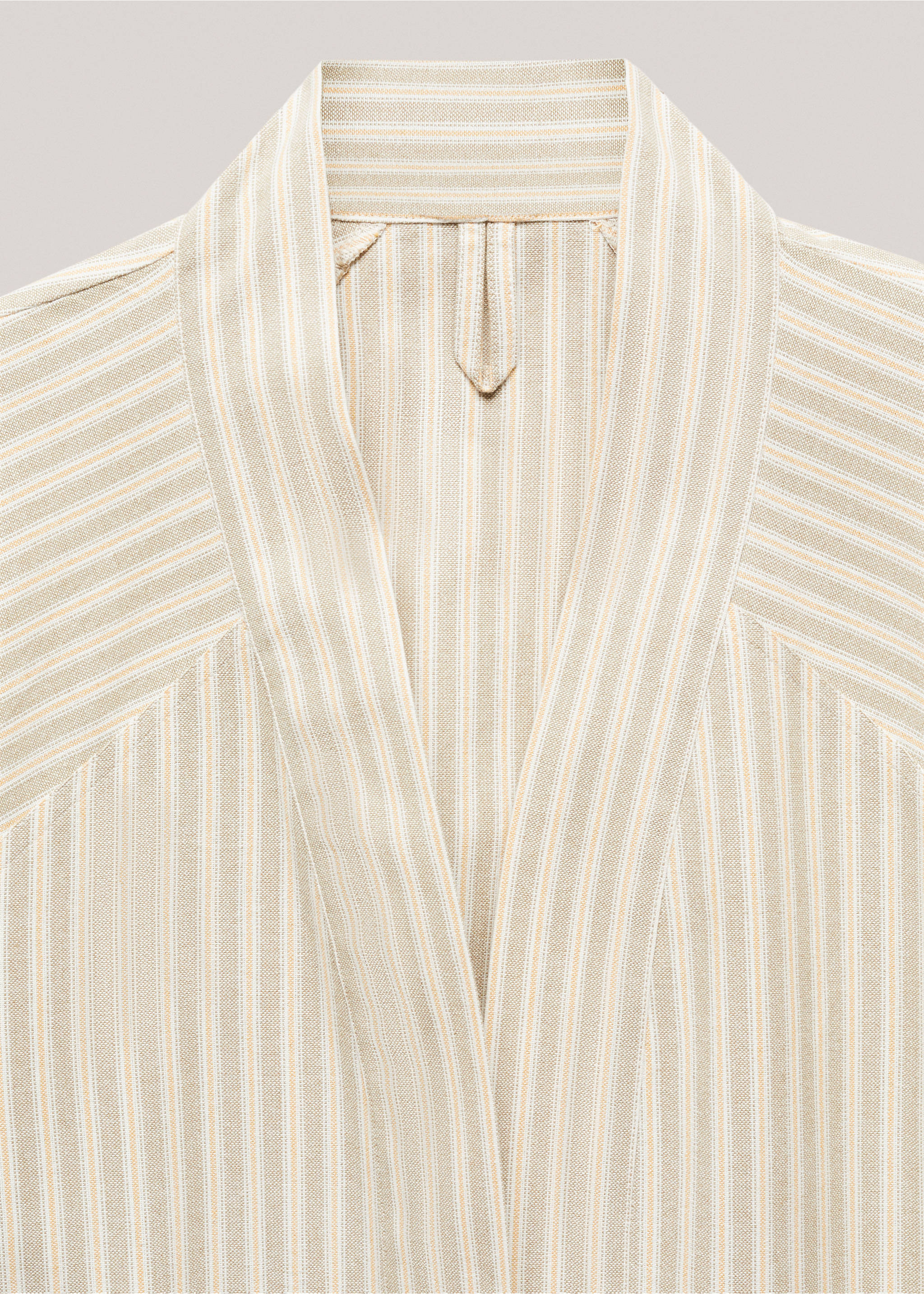 Striped cotton pool robe - Details of the article 2, Green. Ref: 67086048-00.