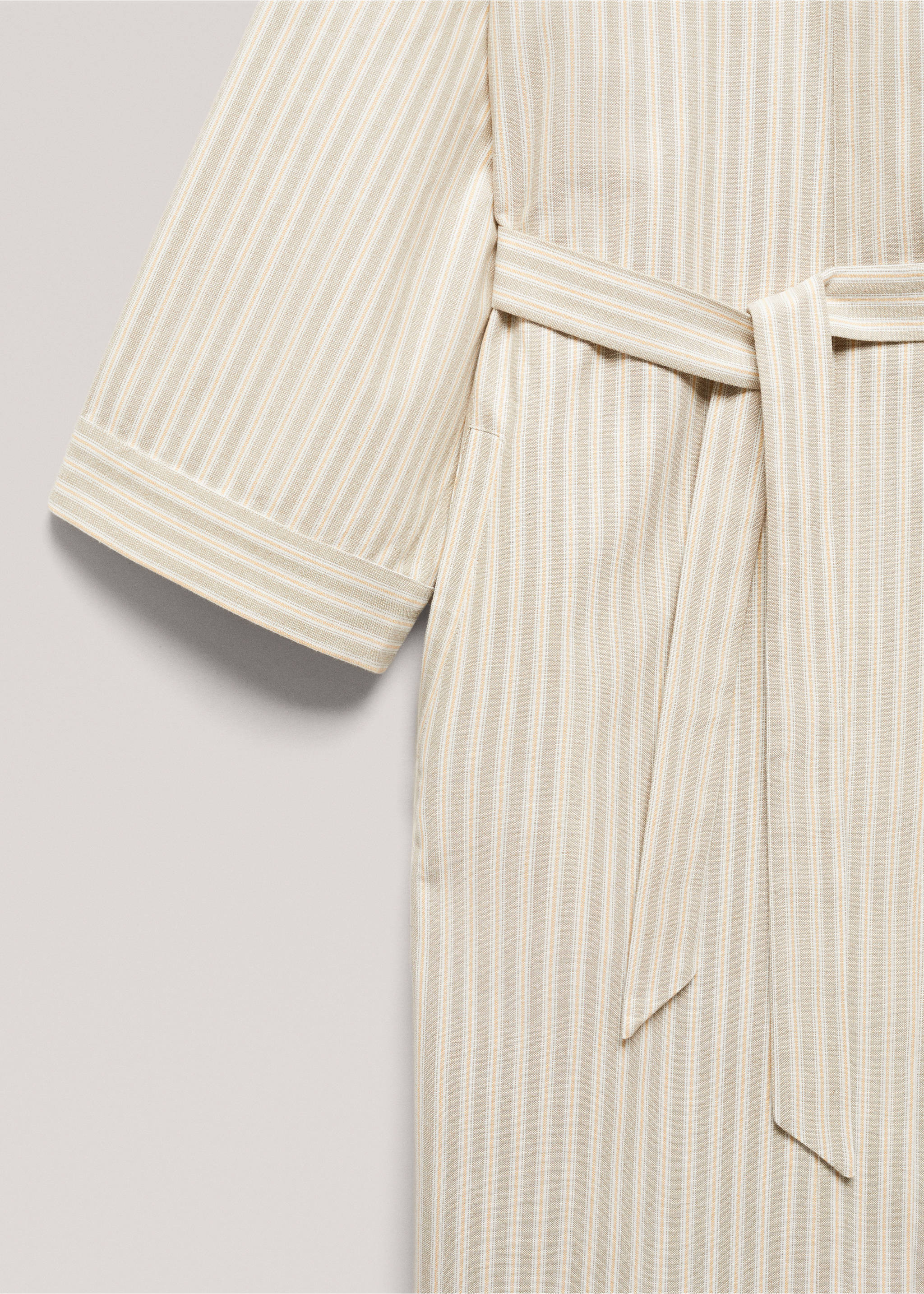 Striped cotton pool robe - Details of the article 3, Green. Ref: 67086048-00.