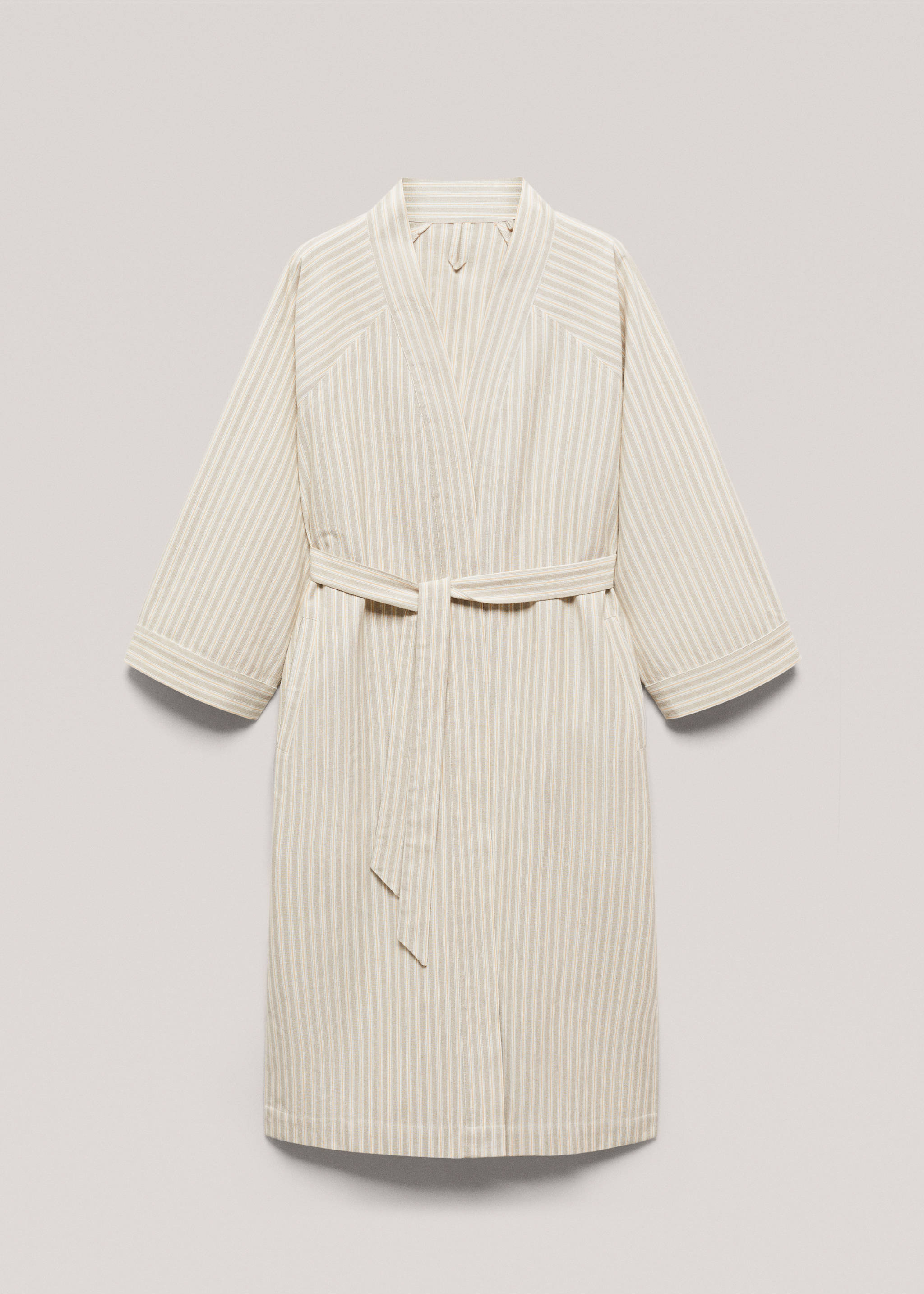 Striped cotton pool robe - Article without model, Green. Ref: 67086048-00.