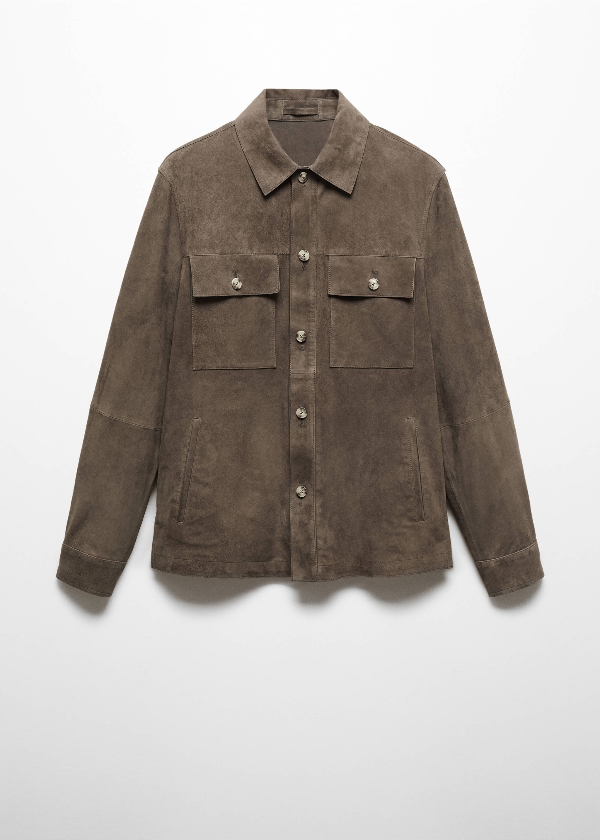 Suede jacket with pockets - Article without model, Coffee. Ref: 67086310-00.