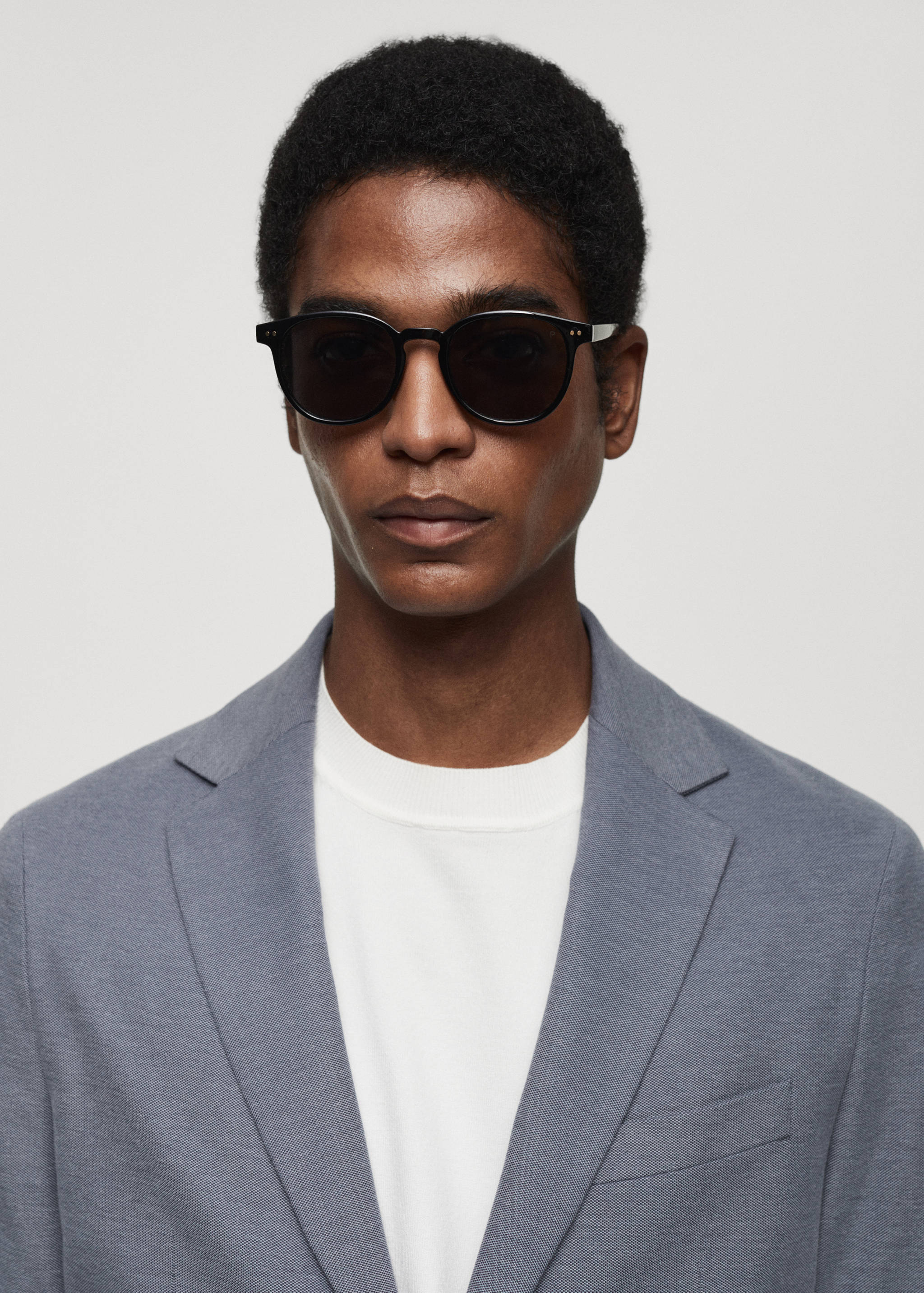 Structured slim fit cotton blazer - Details of the article 1