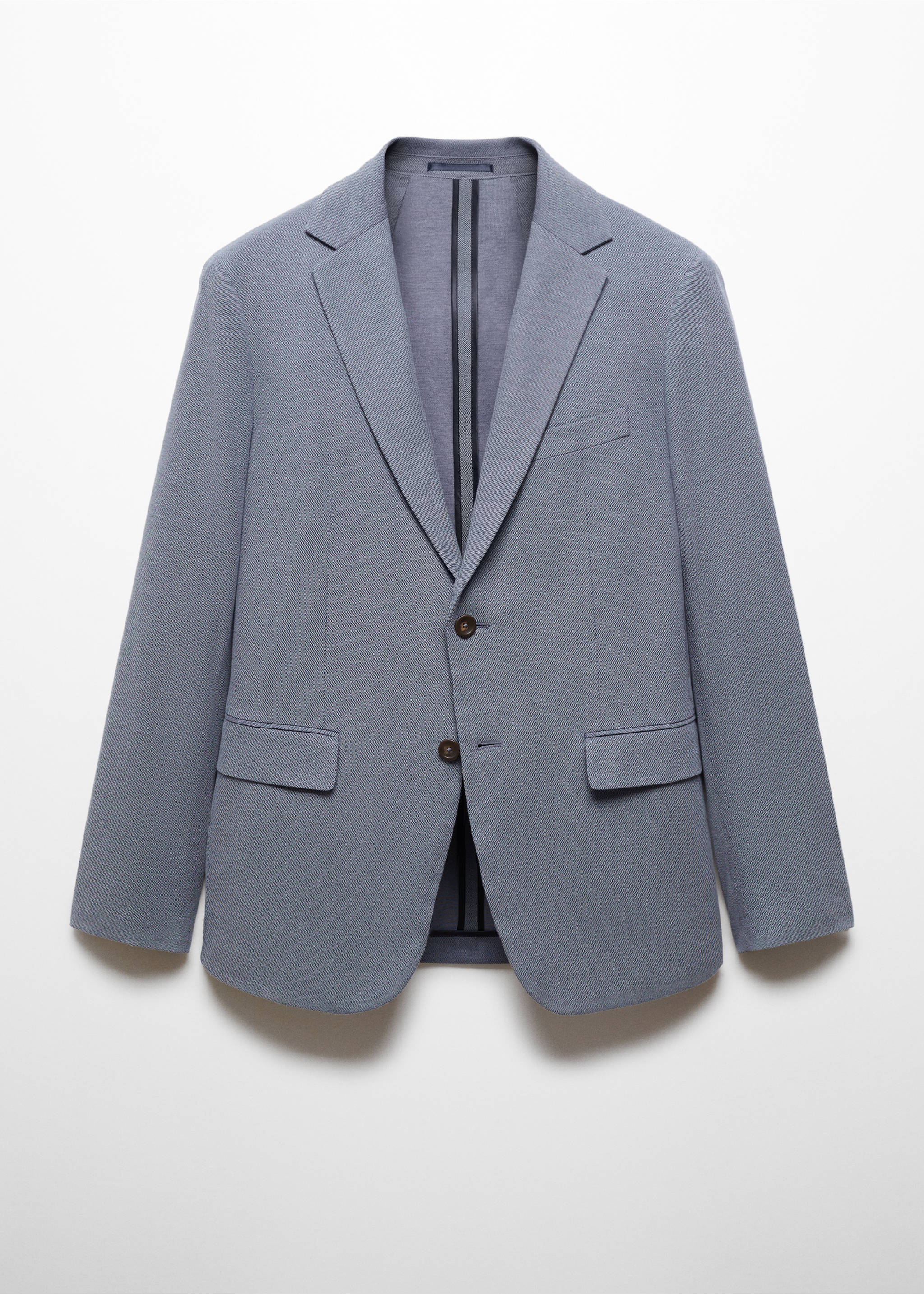Strukturierter Slim Fit-Baumwollblazer - Artikel ohne Model, Blau. Ref: 67086311-00.