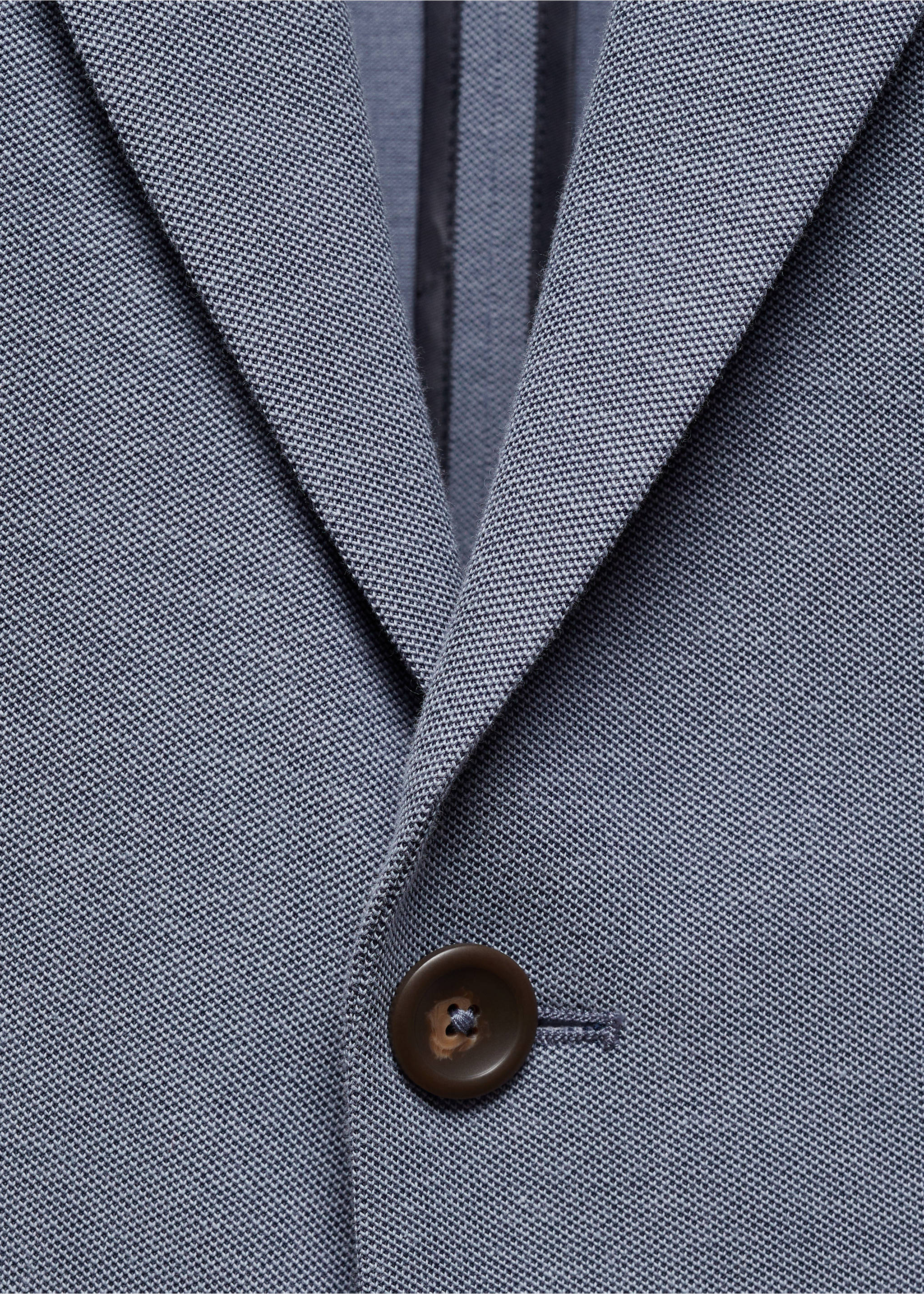 Strukturierter Slim Fit-Baumwollblazer - Detail des Artikels 8, Blau. Ref: 67086311-00.