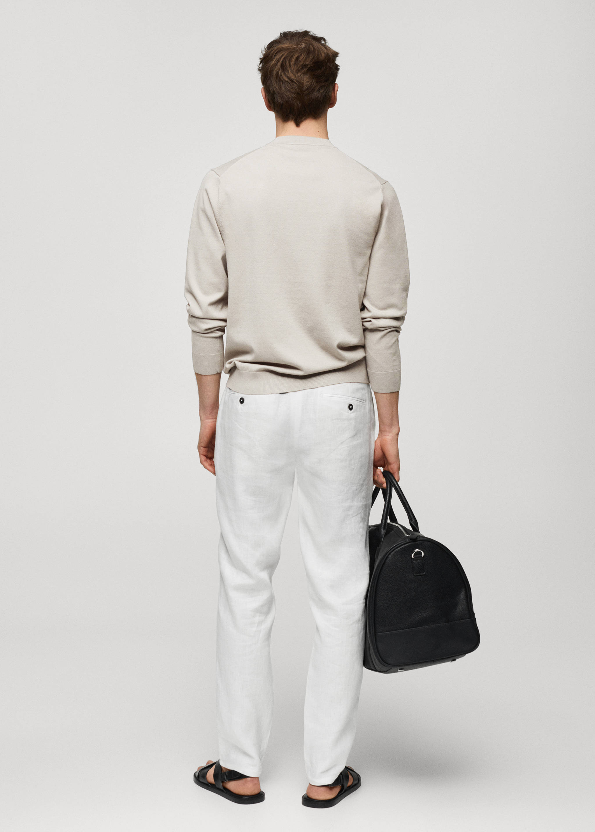 Round-neck cotton knitted sweater - Reverse of the article