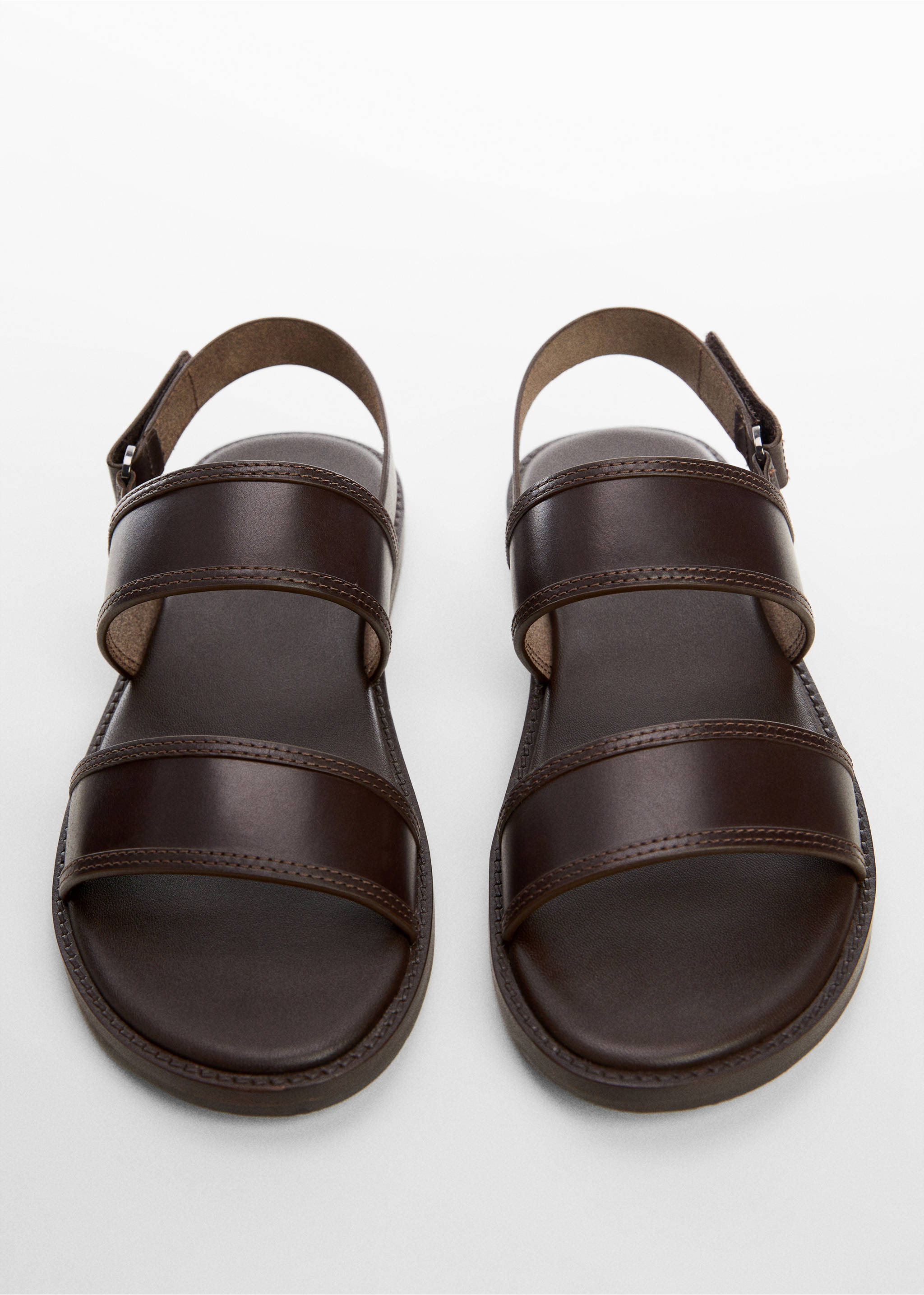 Sandales 100 % cuir lanières - Détail de l'article 2, Chocolat. Ref: 67086314-00.