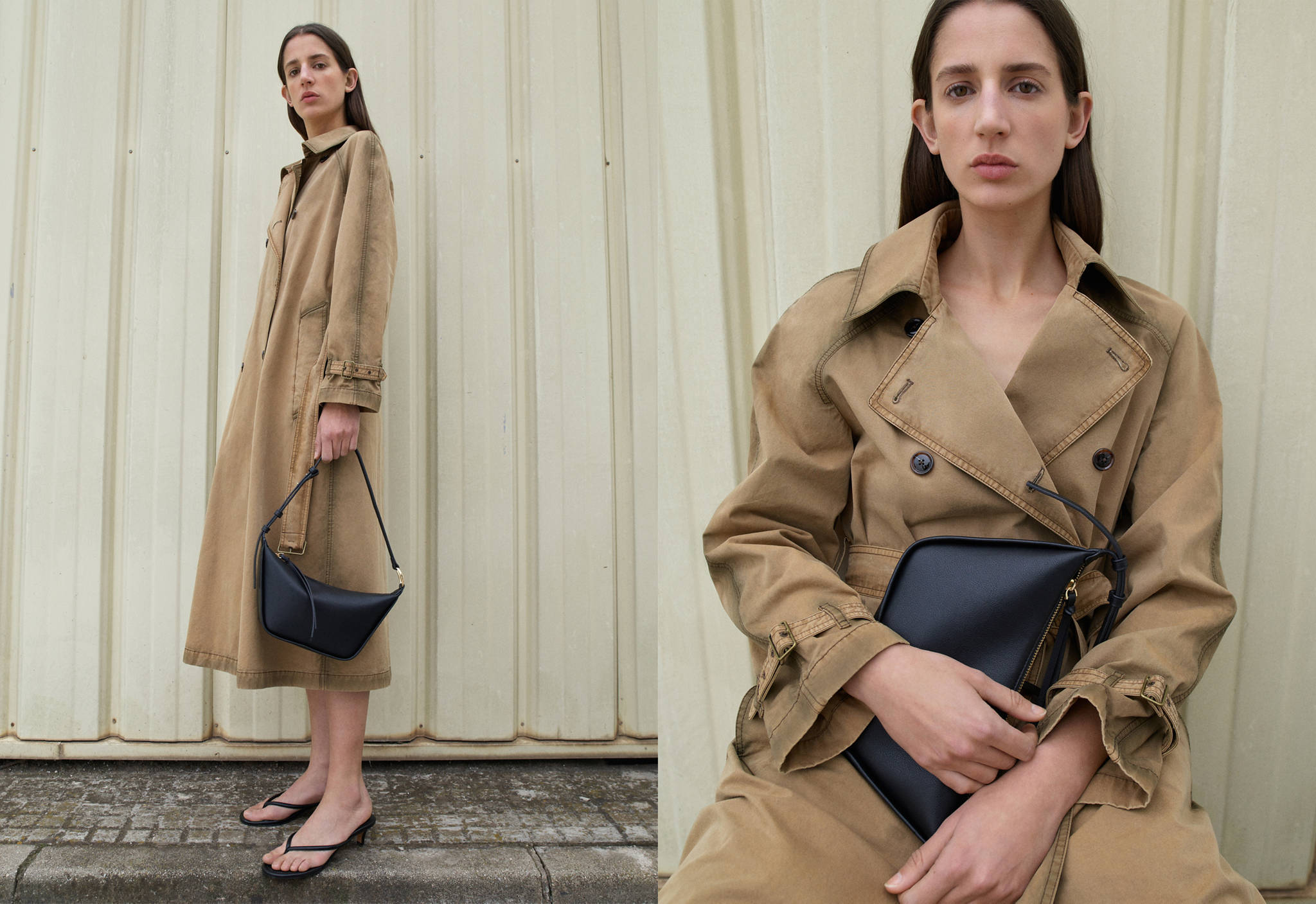 Worn-effect trench coat - Panoramic plane