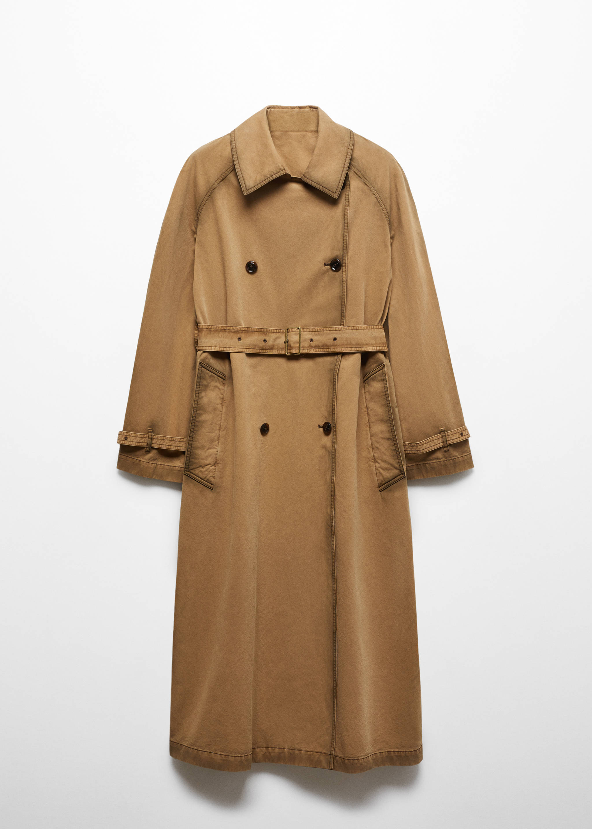 Worn-effect trench coat - Article without model