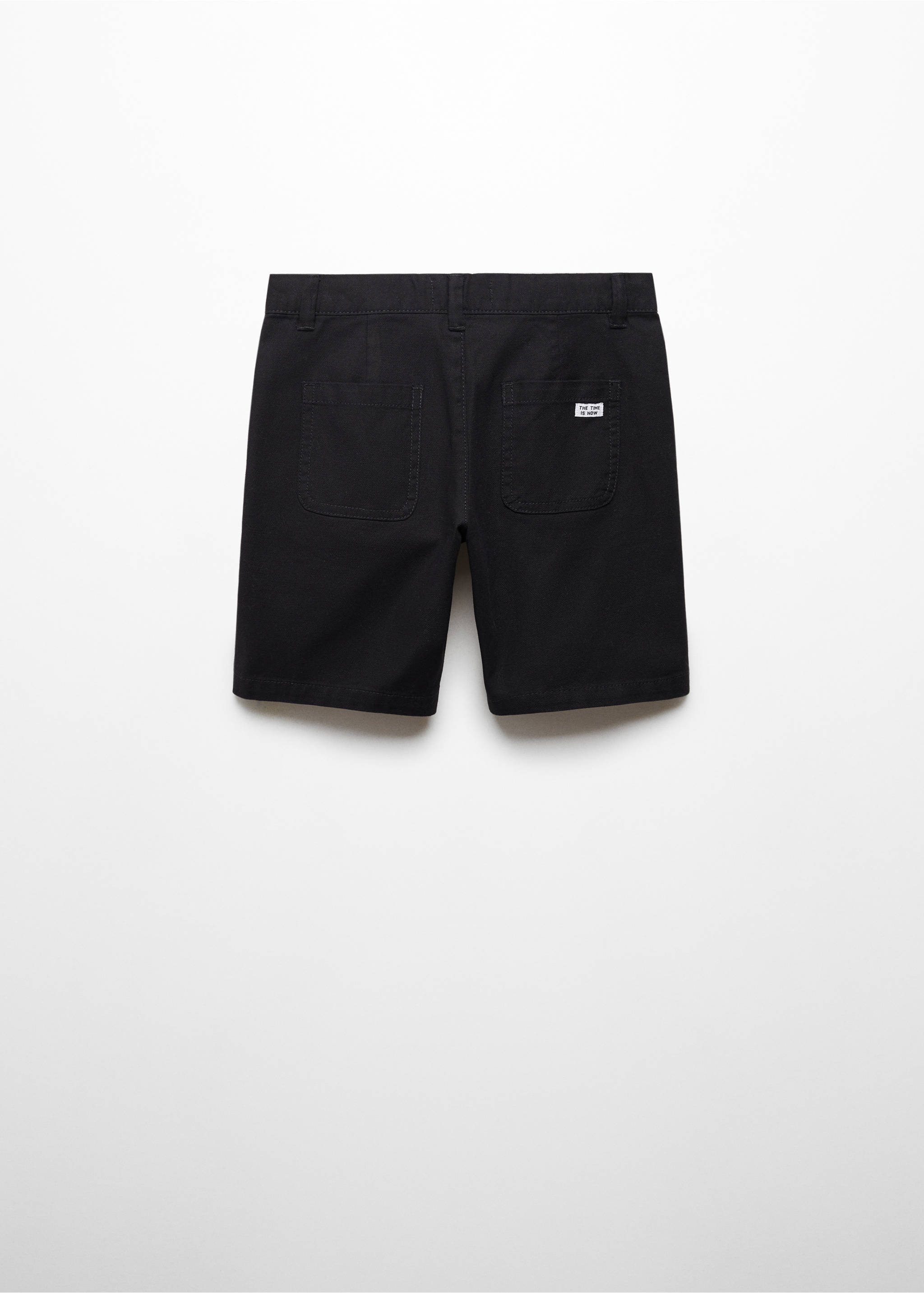 Slim fit cotton Bermuda shorts - Reverse of the article, Black. Ref: 67086319-00.
