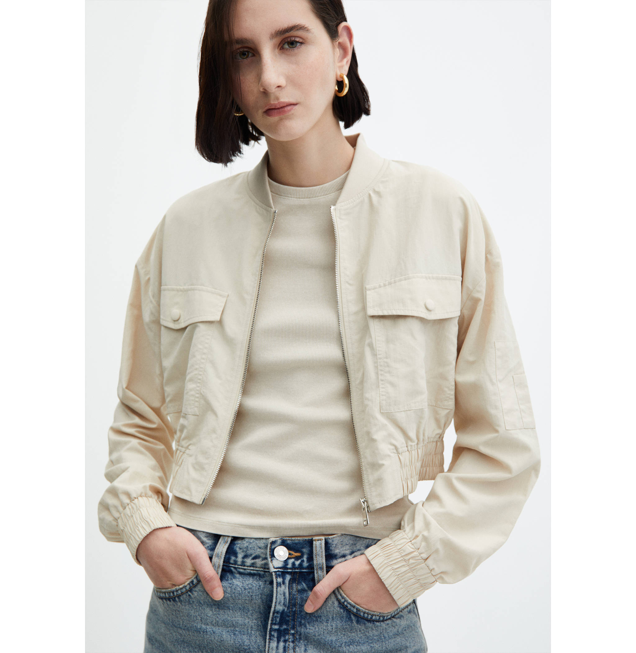 Veste bomber poche - Plan moyen