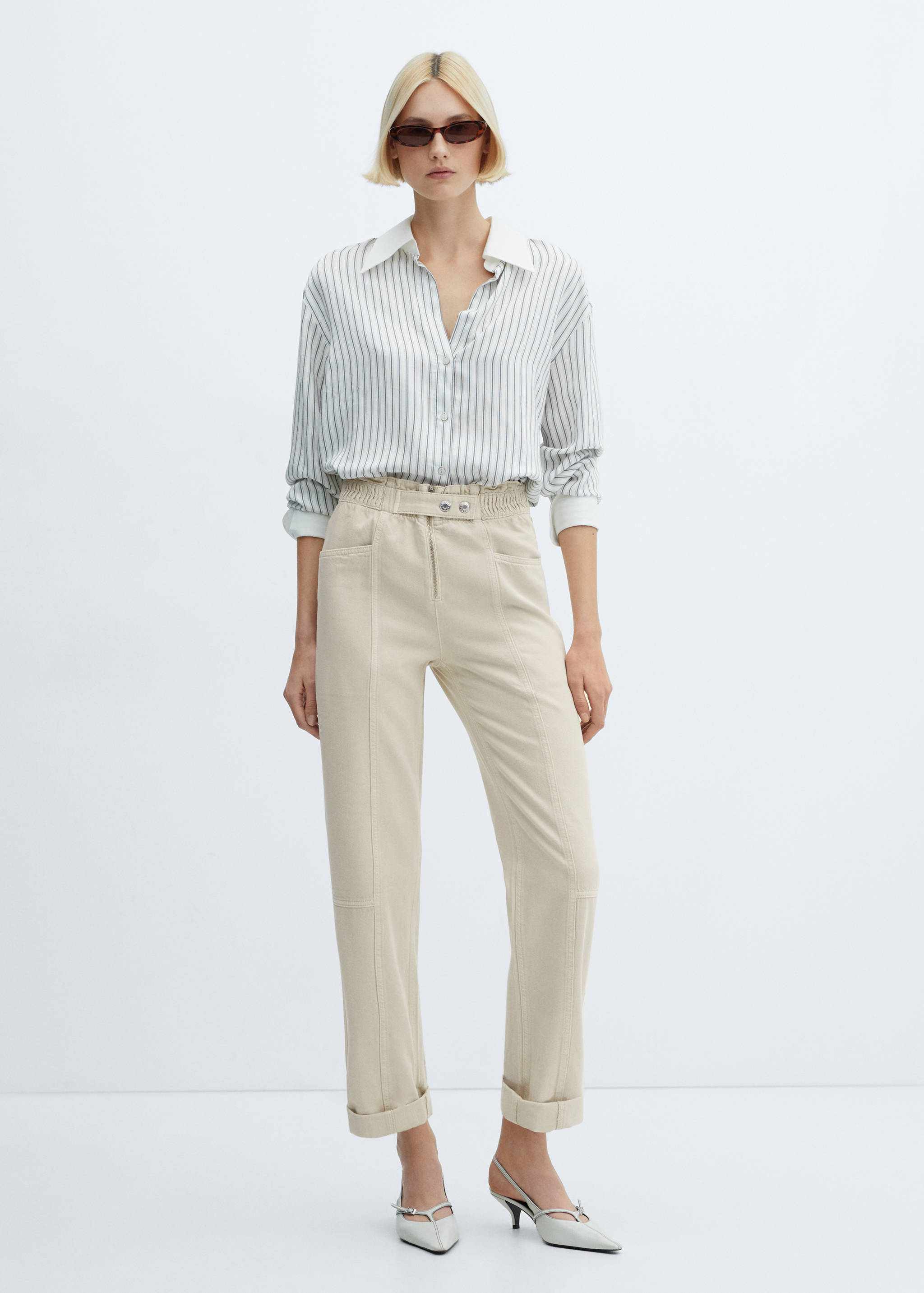 Slouchy jeans with elastic waist - General plane