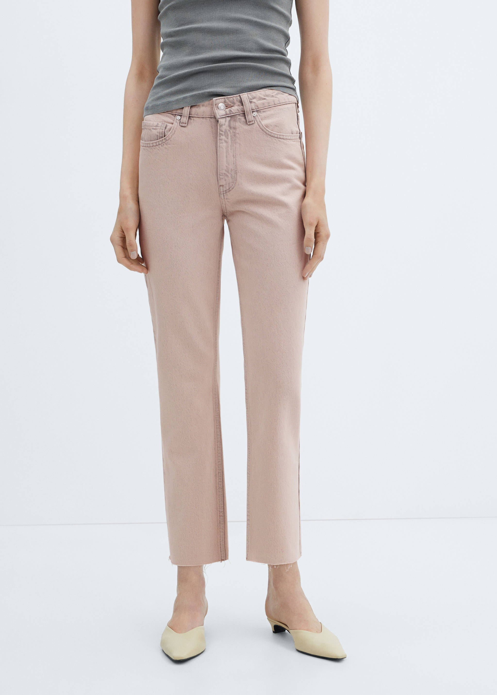 Straight-fit cropped jeans - Medium plane