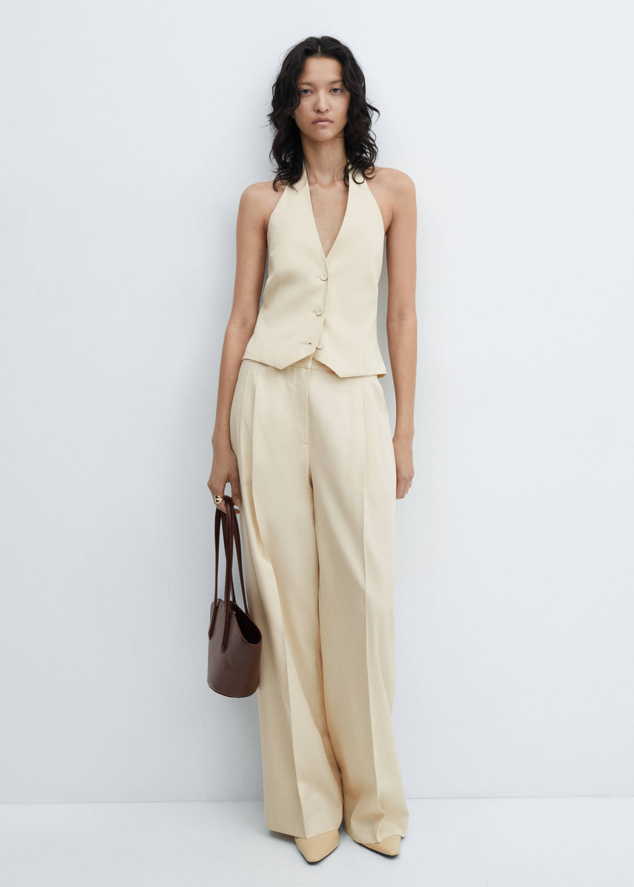 Lyocell halter-neck waistcoat - General plane