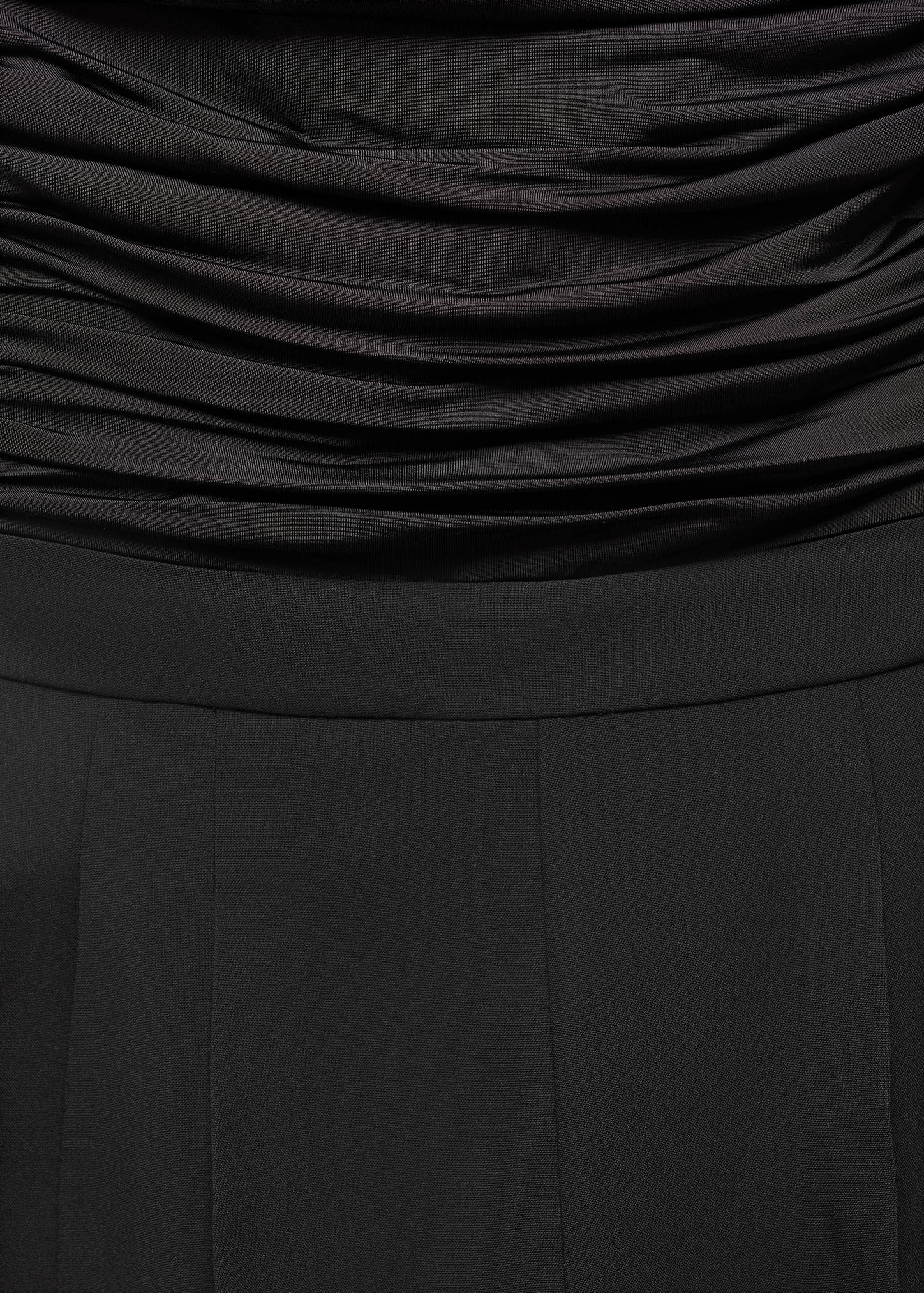 Off-the-shoulder jumpsuit with gathered detail - Details of the article 8, Black. Ref: 67086342-00.