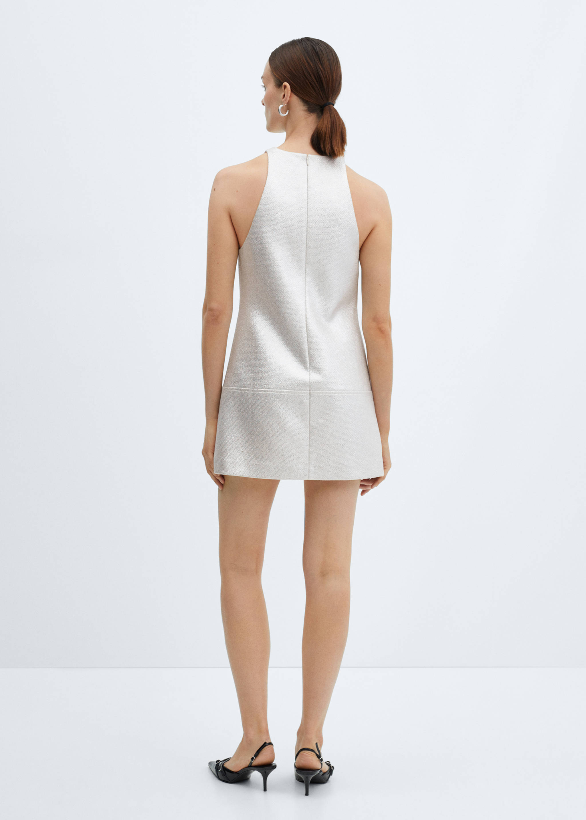 Short foil-effect dress - Reverse of the article