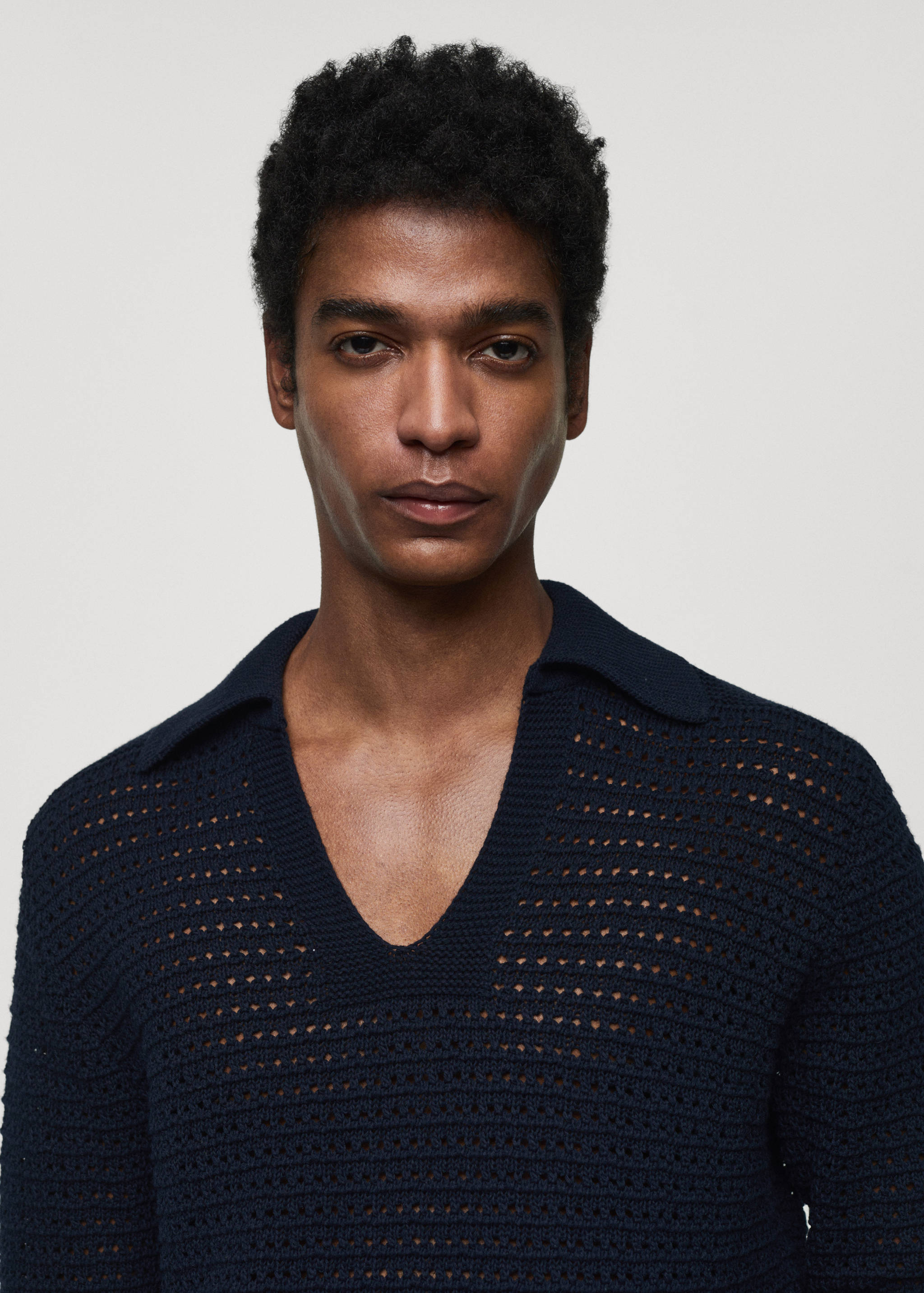 Jersey punto calado cuello polo - Detalle del artículo 1