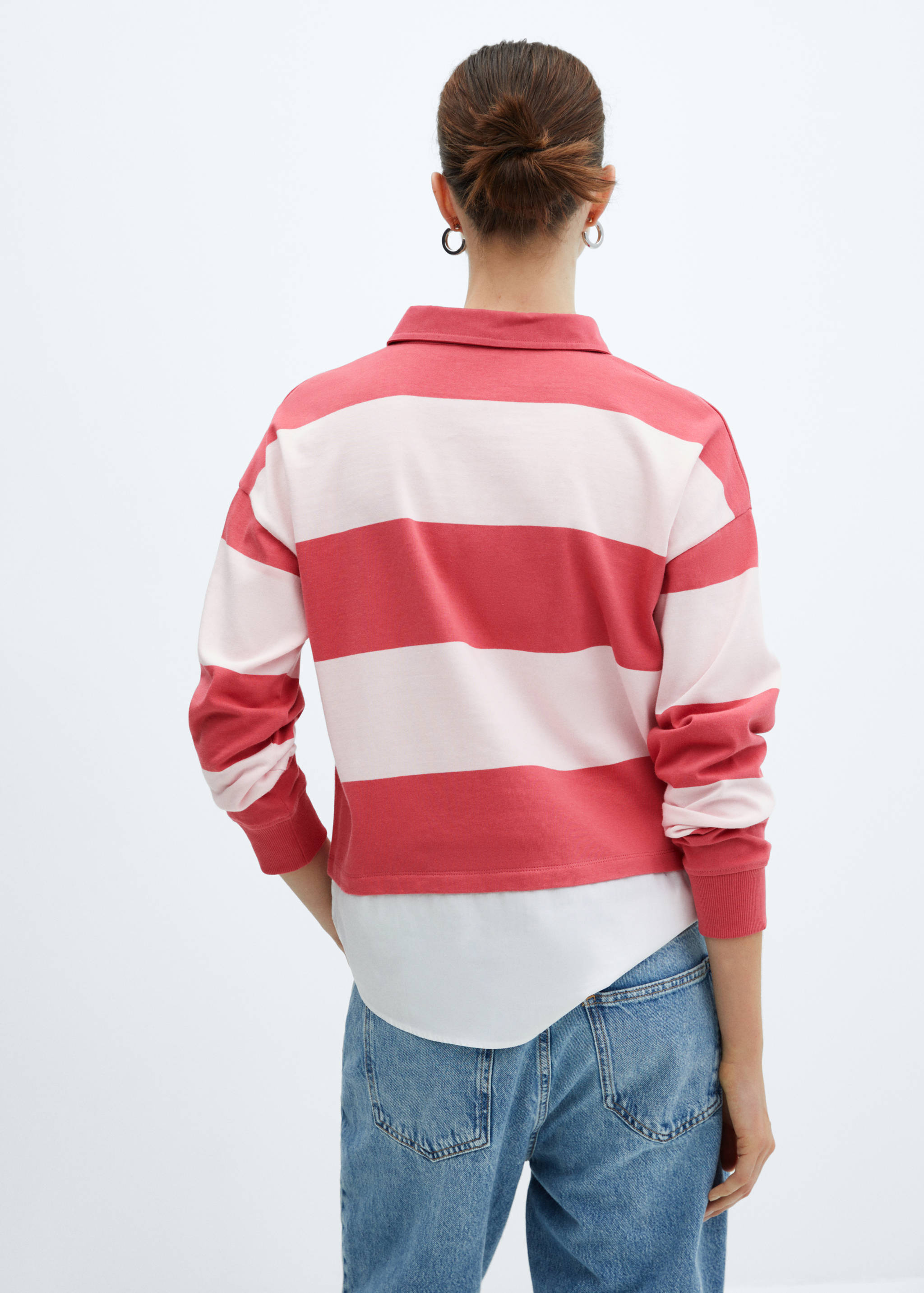 Striped combined polo shirt - Reverse of the article