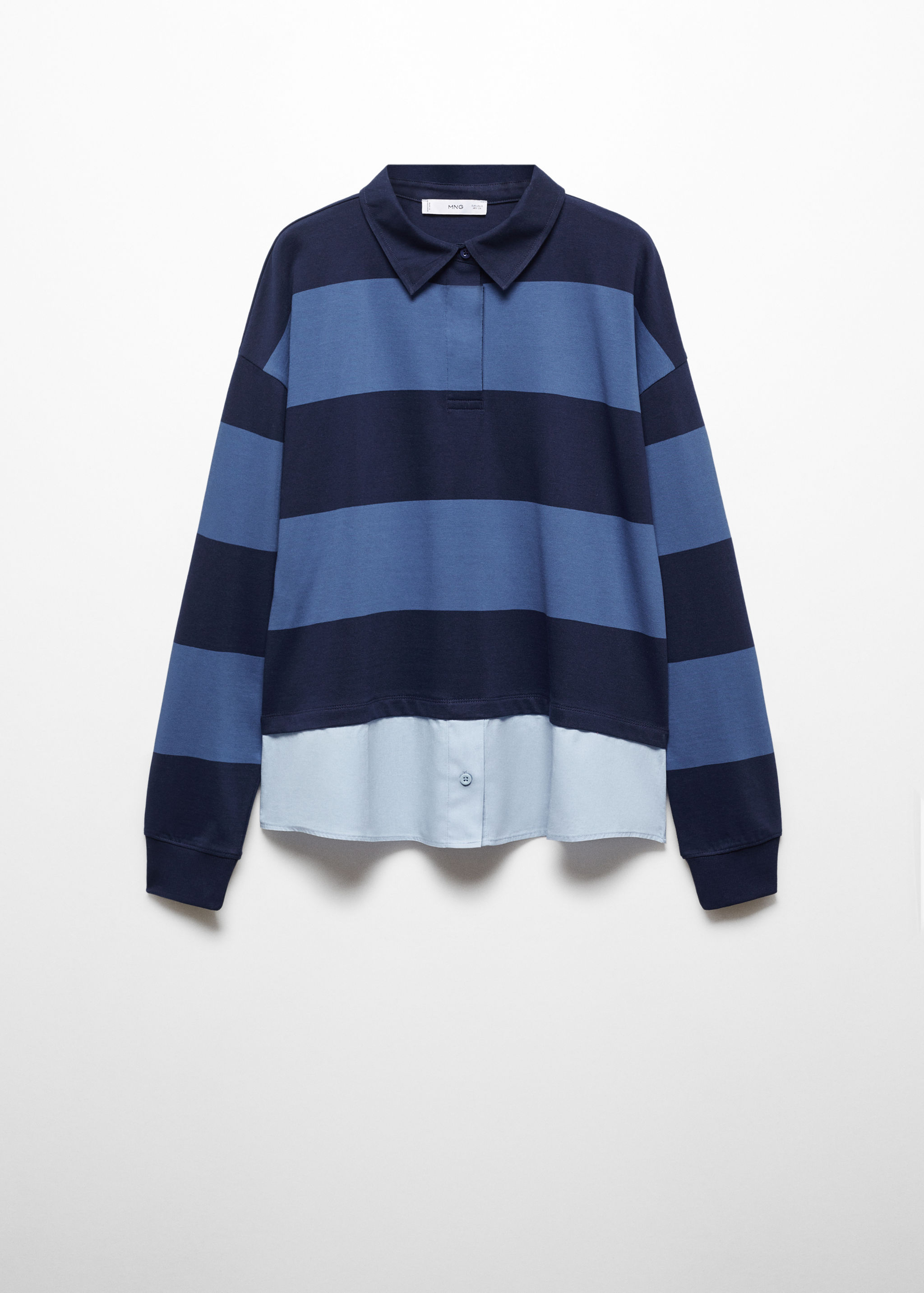 Striped combined polo shirt - Women | MANGO OUTLET USA Striped combined polo shirt - Women | MANGO OUTLET USA