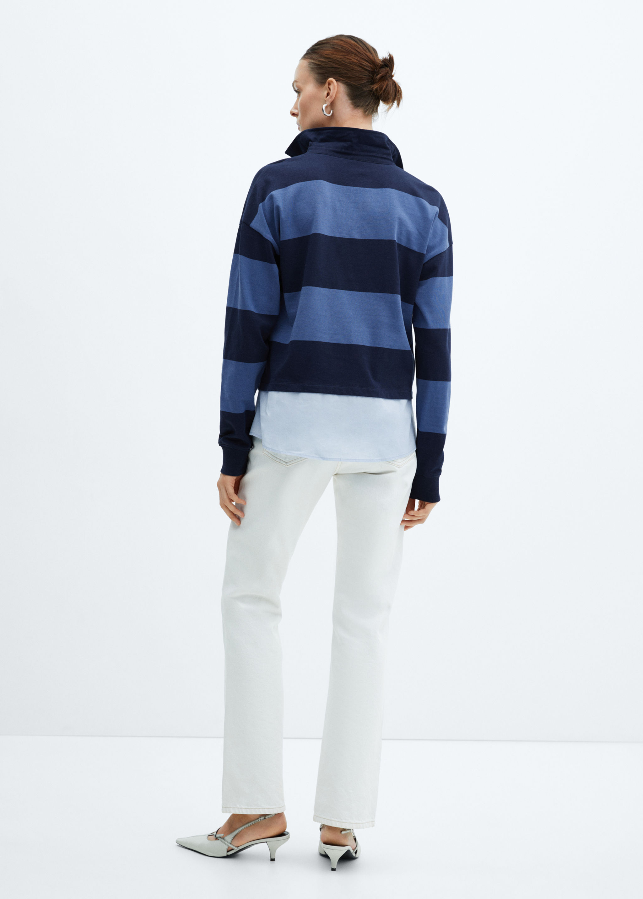 Striped combined polo shirt - Women | MANGO OUTLET USA Striped combined polo shirt - Women | MANGO OUTLET USA