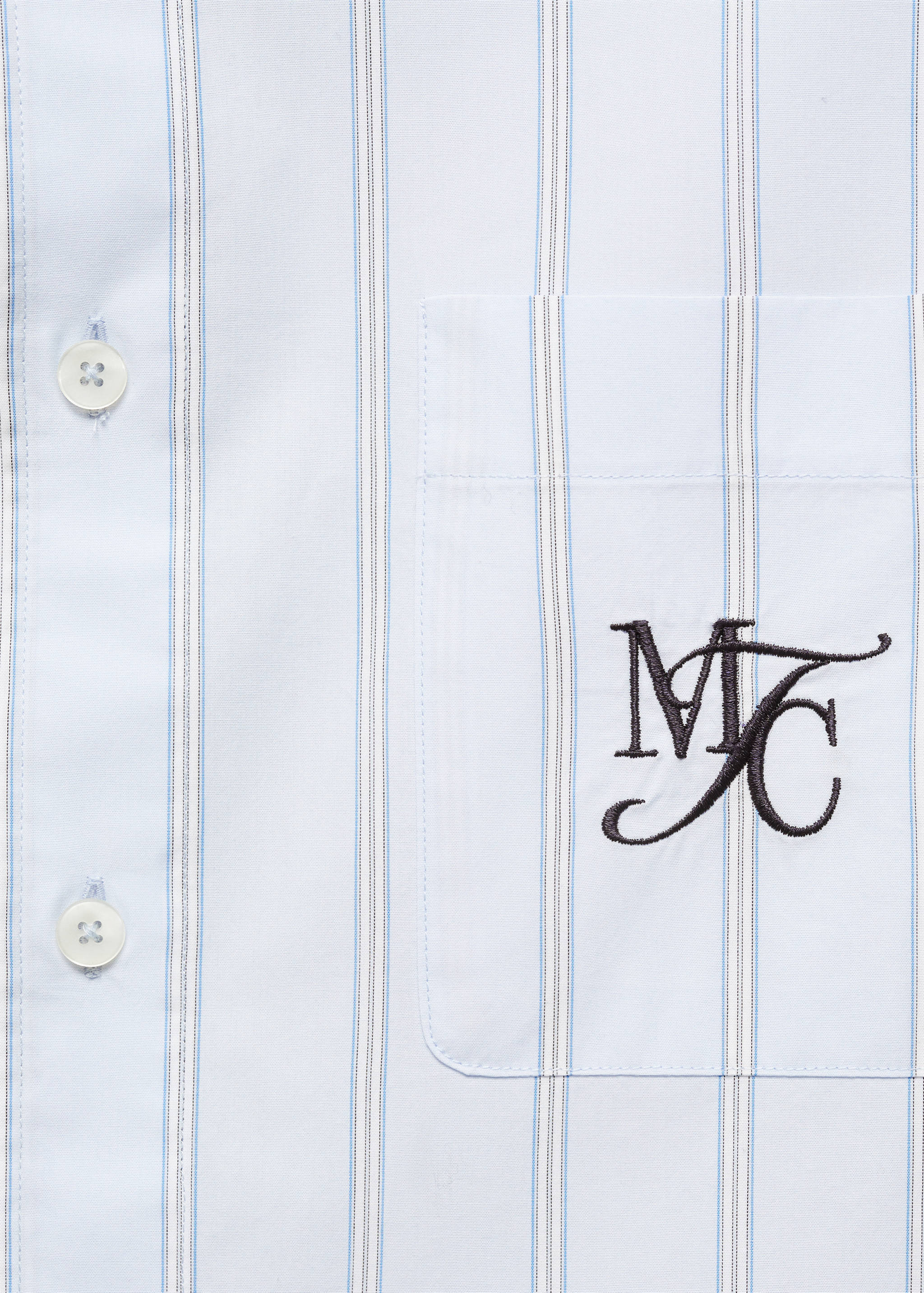 Besticktes Classic-Fit-Streifenhemd aus Baumwolle - Detail des Artikels 8