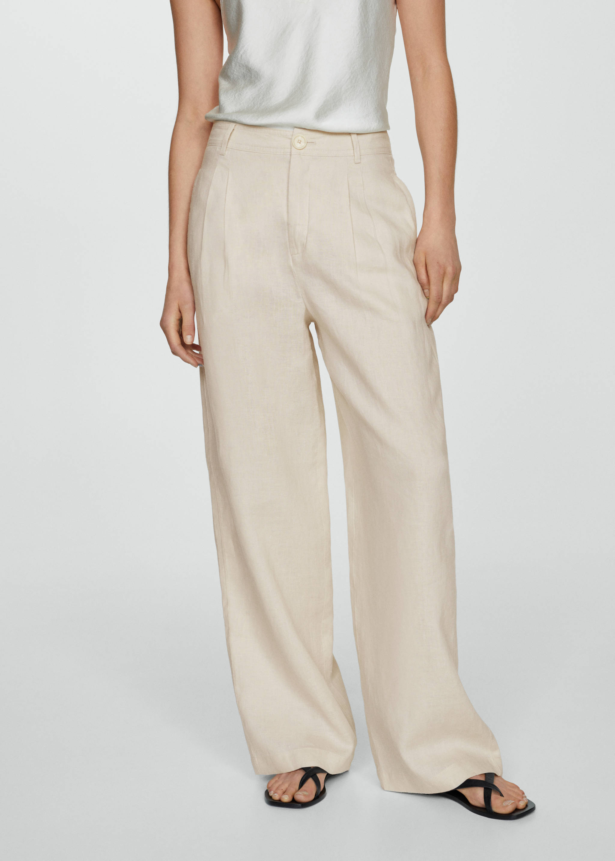 100% linen wide leg pants - Medium plane