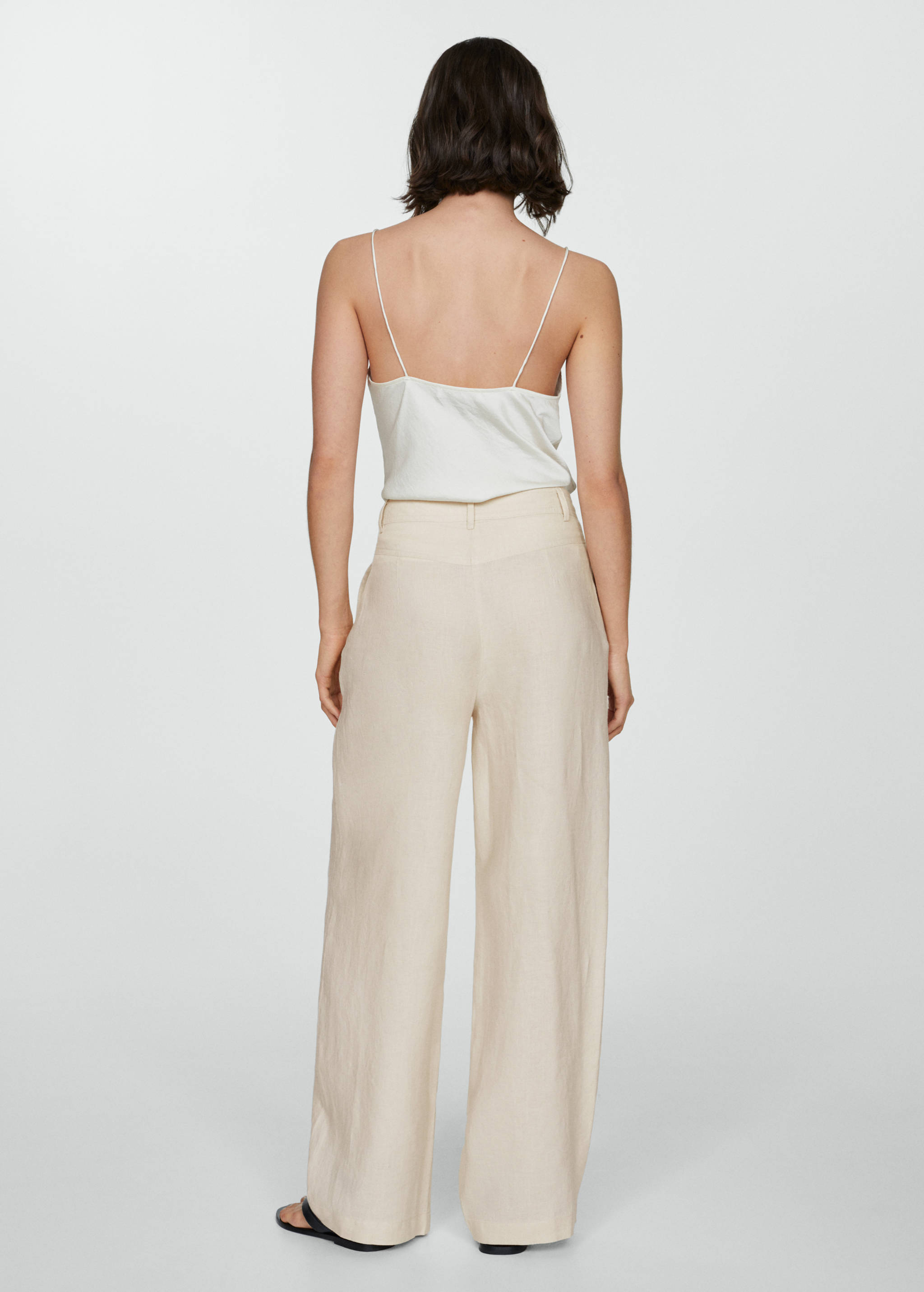 100% linen wide leg pants - Reverse of the article