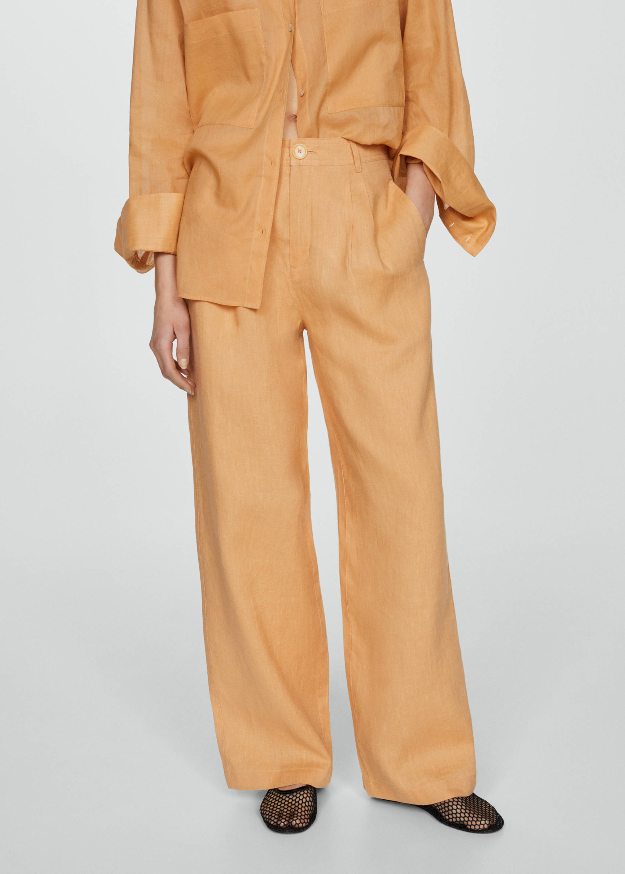 100% linen wide leg pants - Medium plane