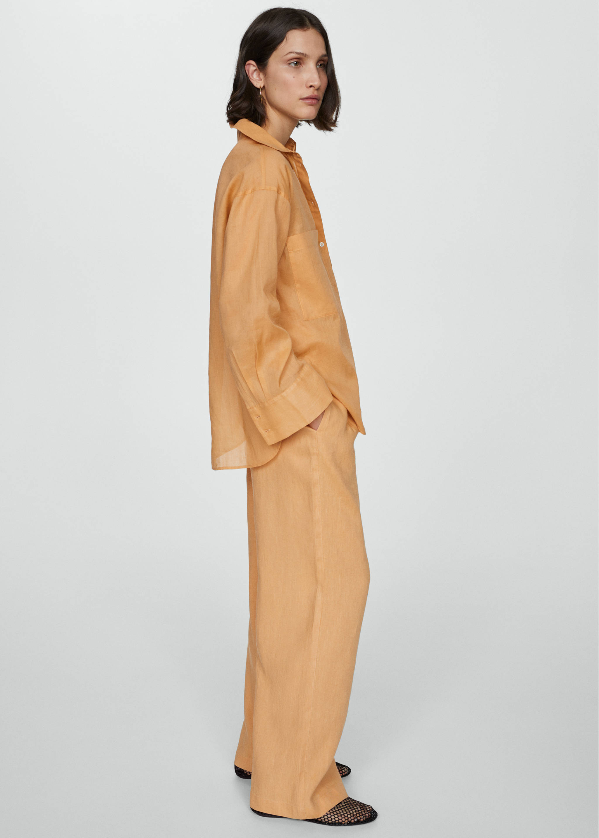 100% linen wide leg pants - Details of the article 2