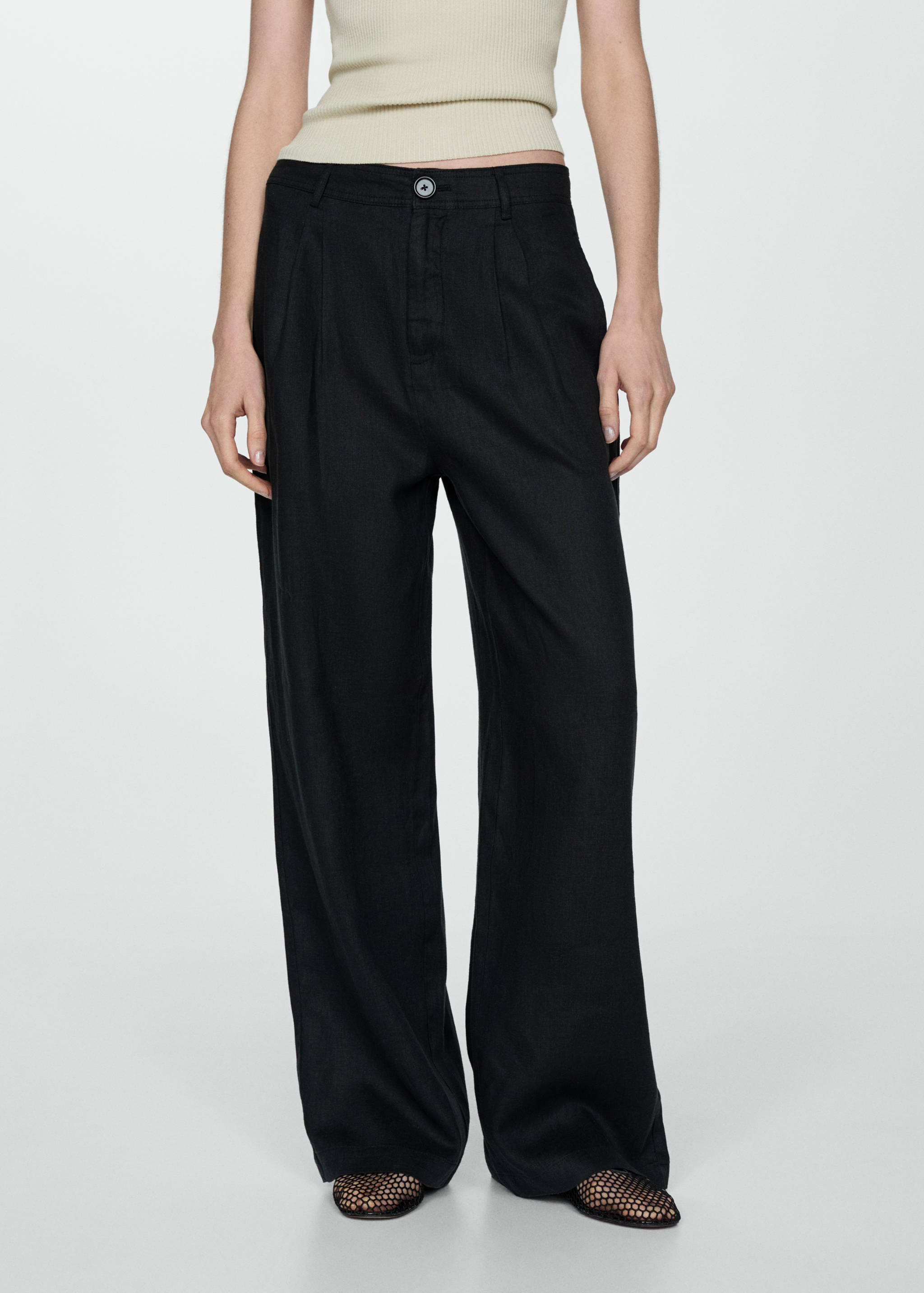 100% linen wide leg pants - Medium plane