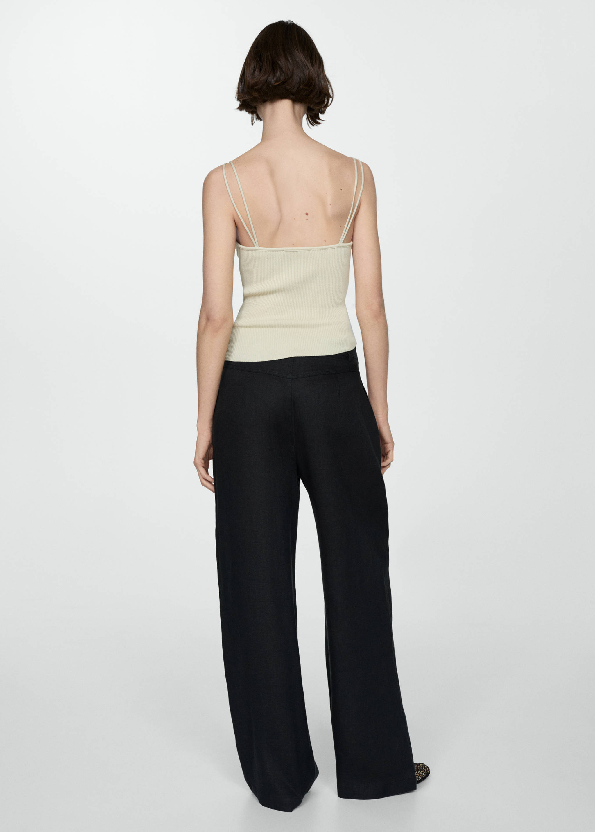 100% linen wide leg pants - Reverse of the article
