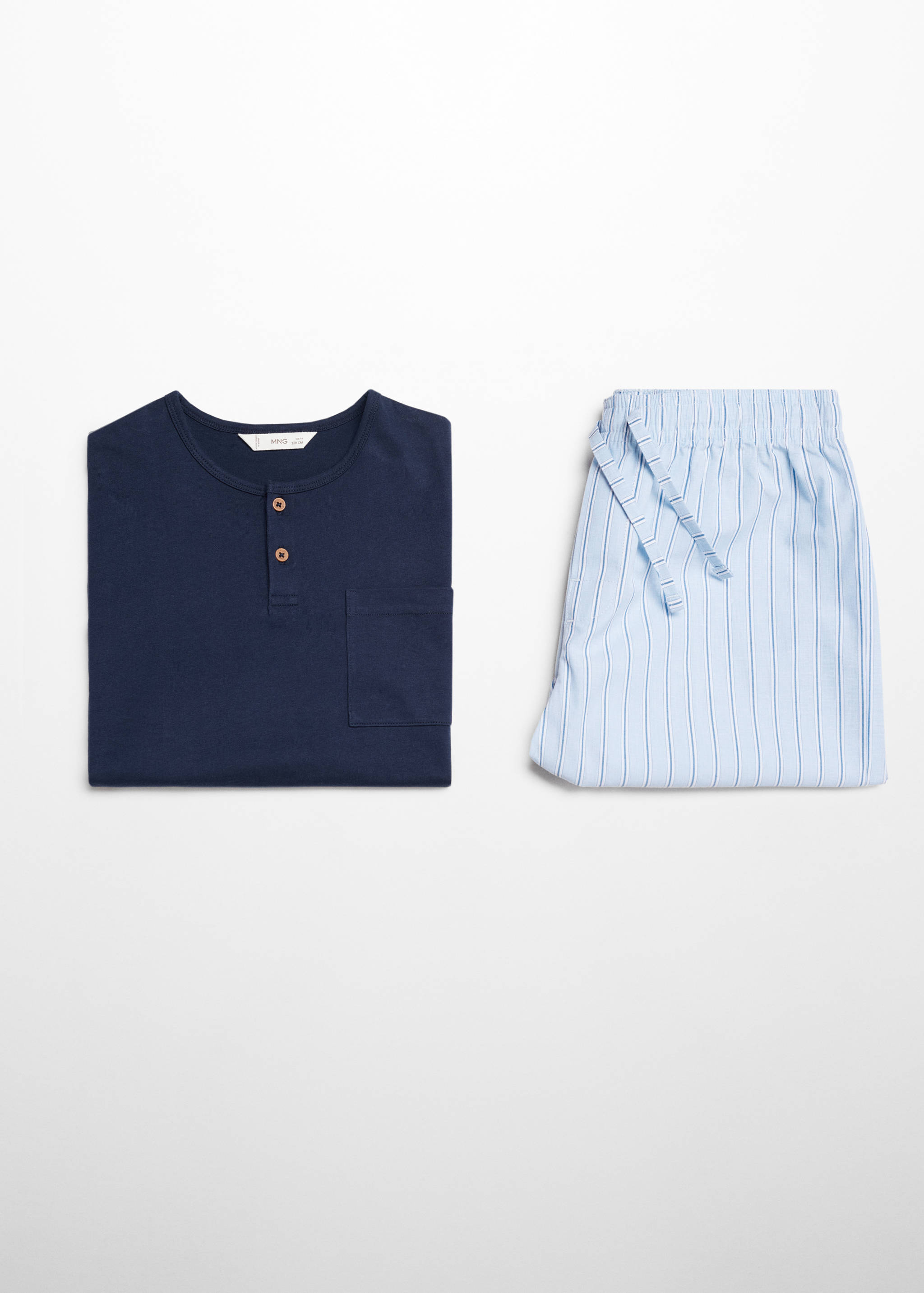 Striped cotton short pyjamas - Details of the article 8