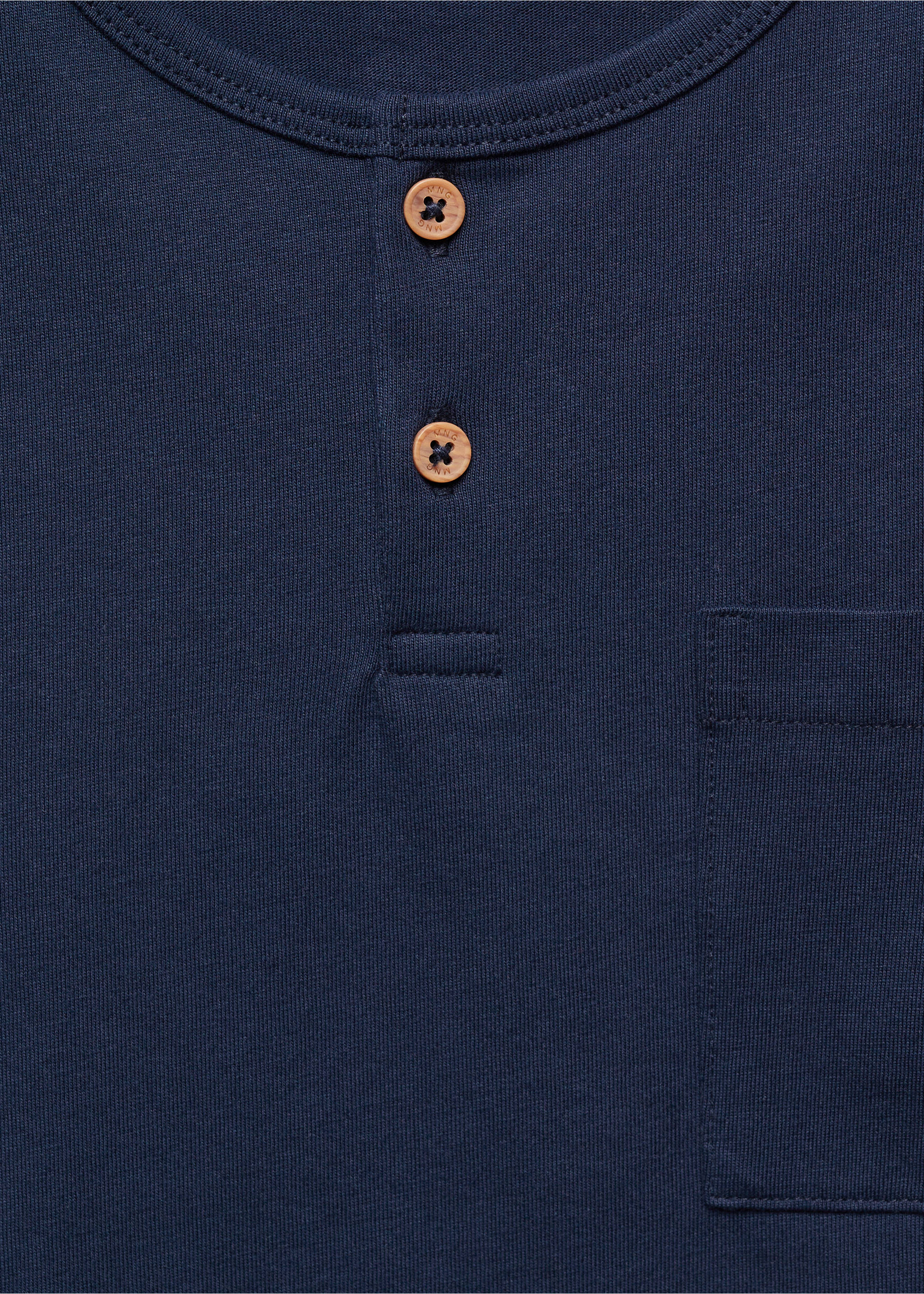 Striped cotton short pyjamas - Details of the article 0, Dark Navy. Ref: 67087116-00.