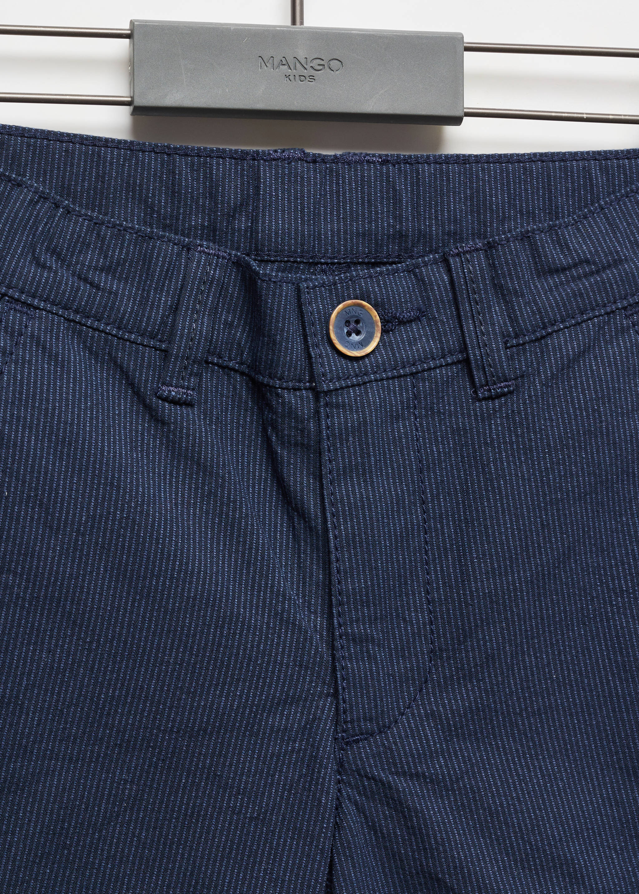 Striped cotton Bermuda shorts - Details of the article 8, Dark Navy. Ref: 67087117-00.