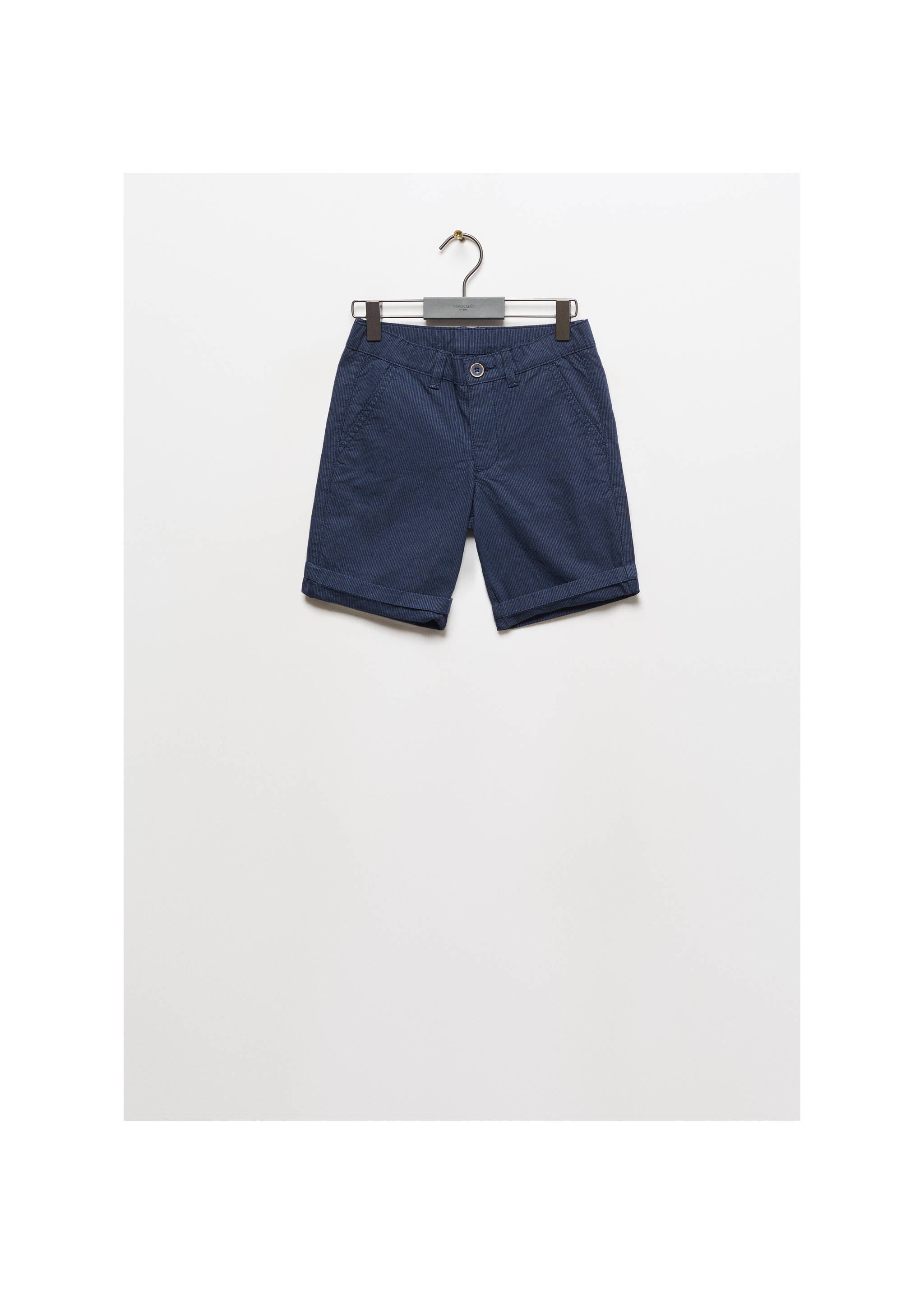 Striped cotton Bermuda shorts - Article without model, Dark Navy. Ref: 67087117-00.