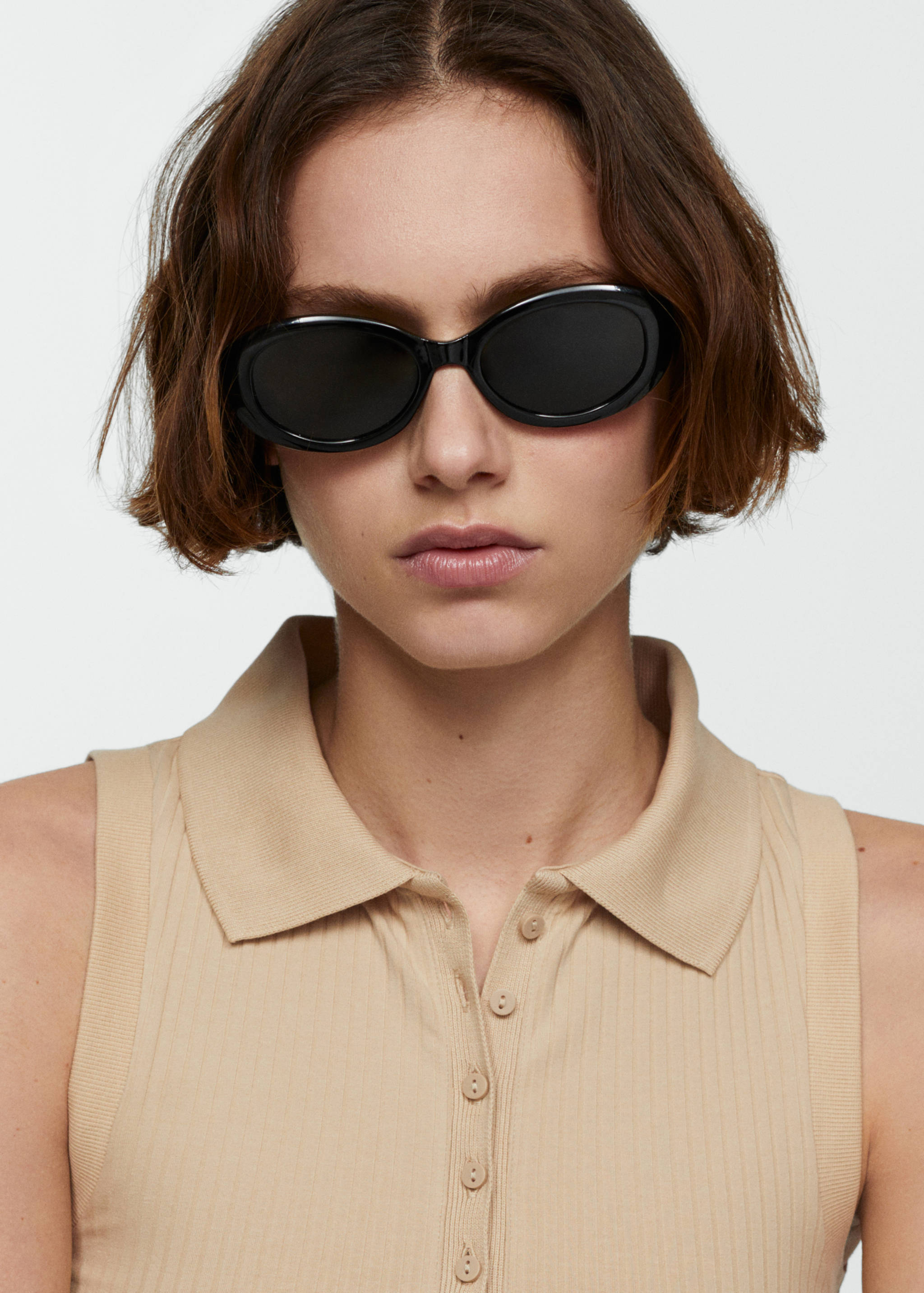 Polo-neck knitted top - Details of the article 1