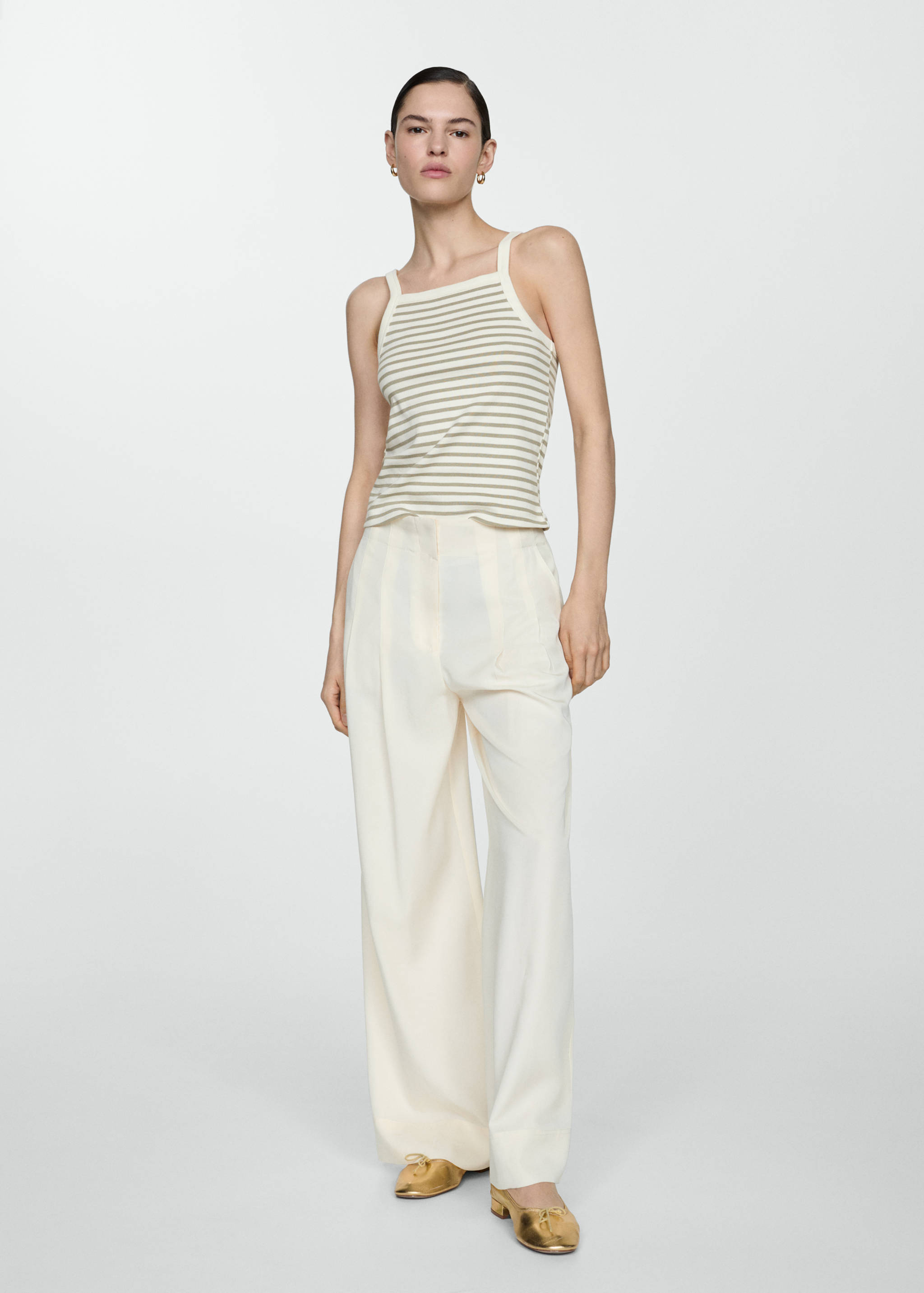 Gestreiftes Jersey-Top - Allgemeine Ansicht